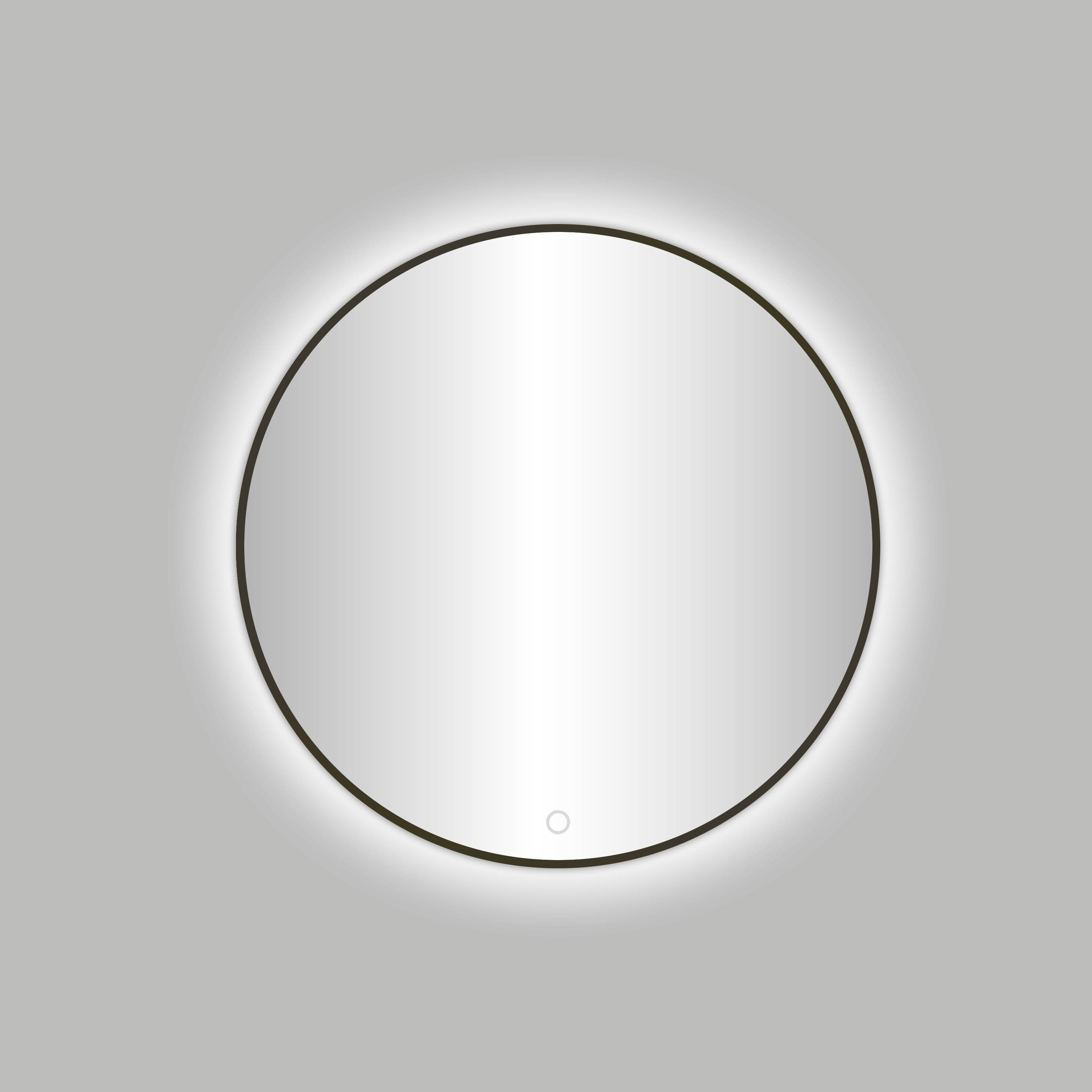 BD - Moya Venetië-Thin ronde spiegel incl. led verlichting Diameter 80cm gunmetal