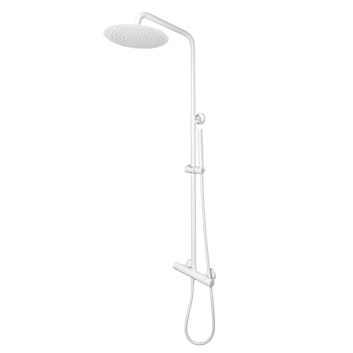 BD - White-300 thermostatische regendouche-opbouwset Mat-Wit