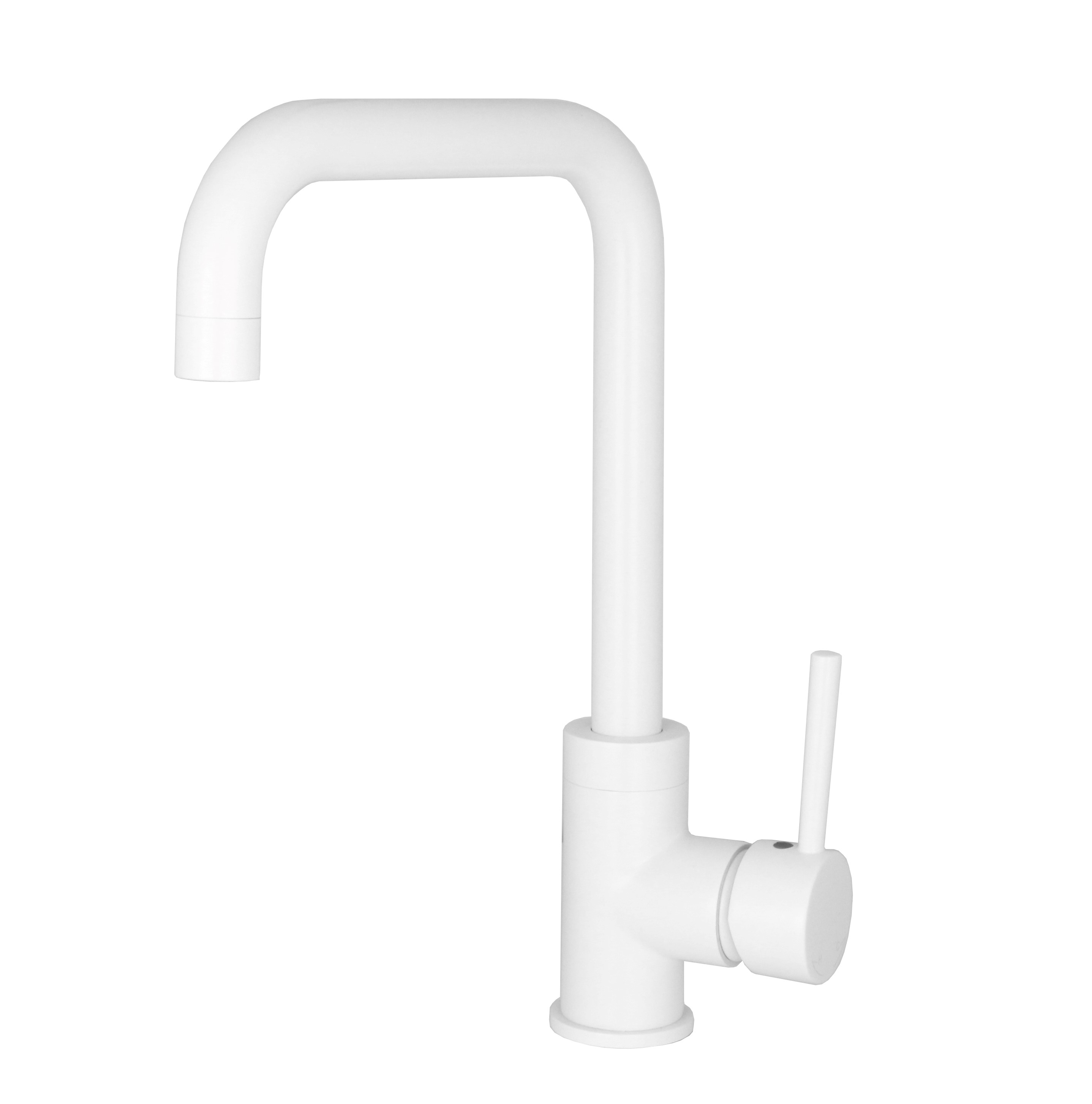 BD - White Zembro keukenmengkraan met drb.uitloop & cold start functie H=32 cm mat-wit