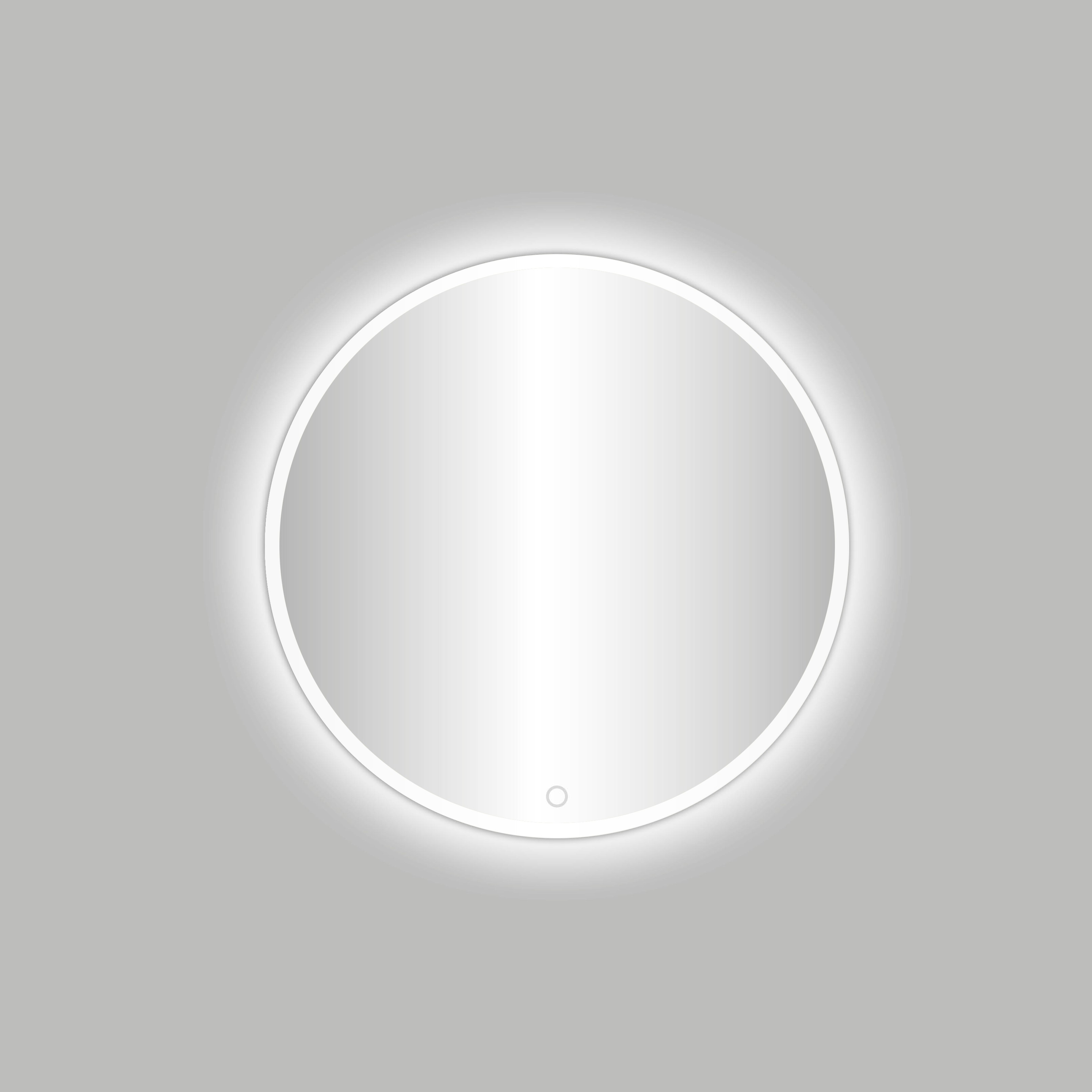 BD - White Venetië-Thin ronde spiegel incl. led verlichting Diameter 60cm mat-wit