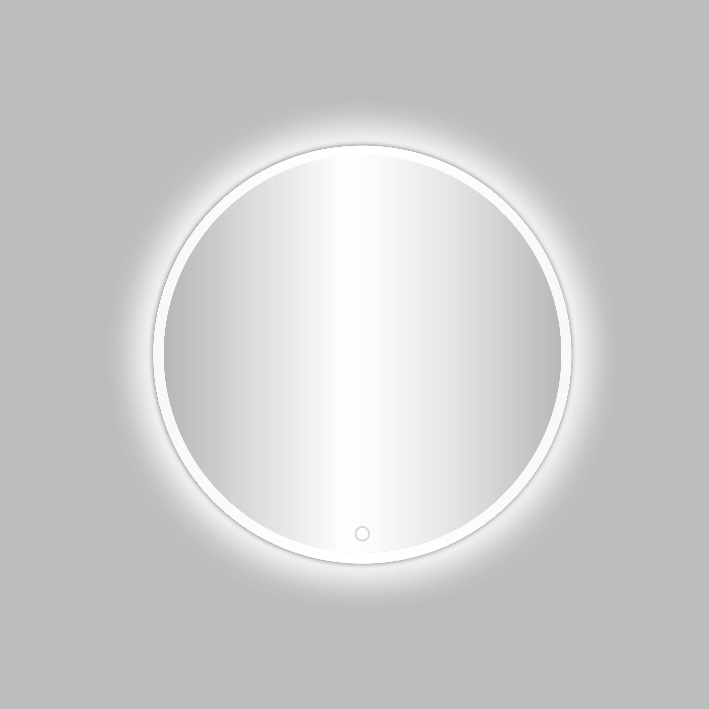BD - White Venetië-Thin ronde spiegel incl. led verlichting Diameter 80cm mat-wit