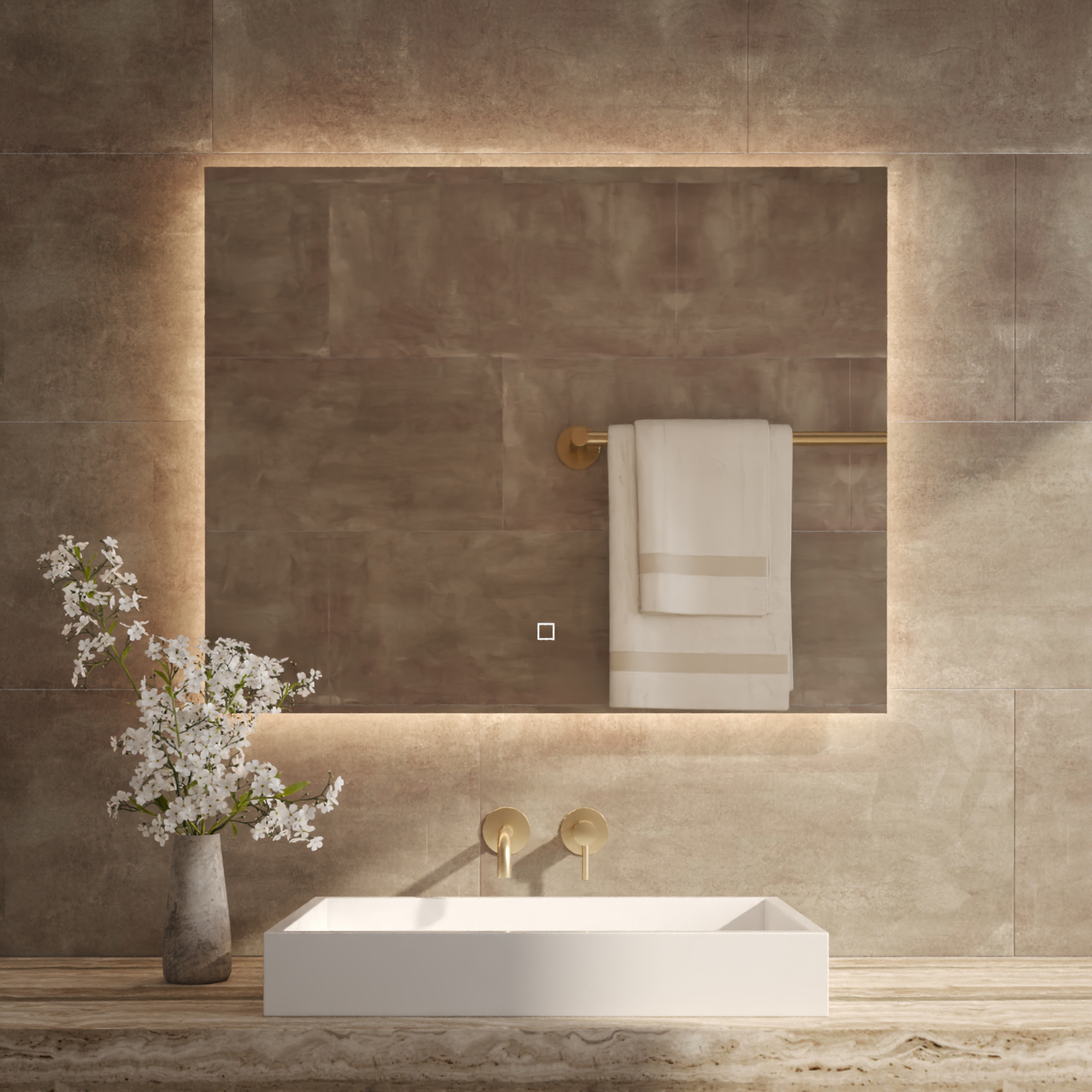 BD - Angola Spiegel incl. LED B=100cm x H=80cm