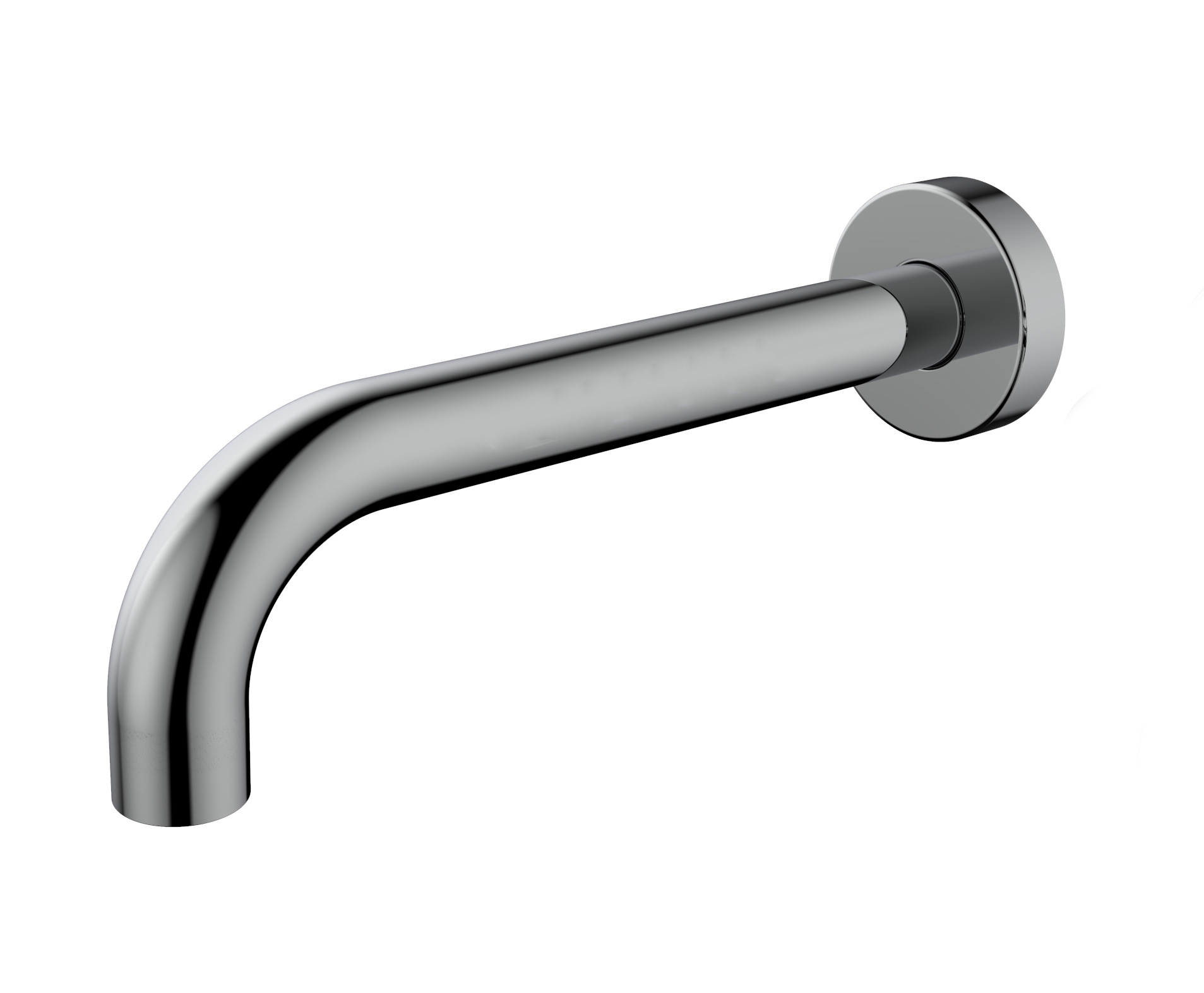 BD - Chrome 90° muuruitloop met rozet 1/2x 21 cm chroom