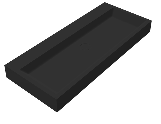 BD - Nero-Opera-100 wastafel Just-Solid 100x42x10cm Zwart
