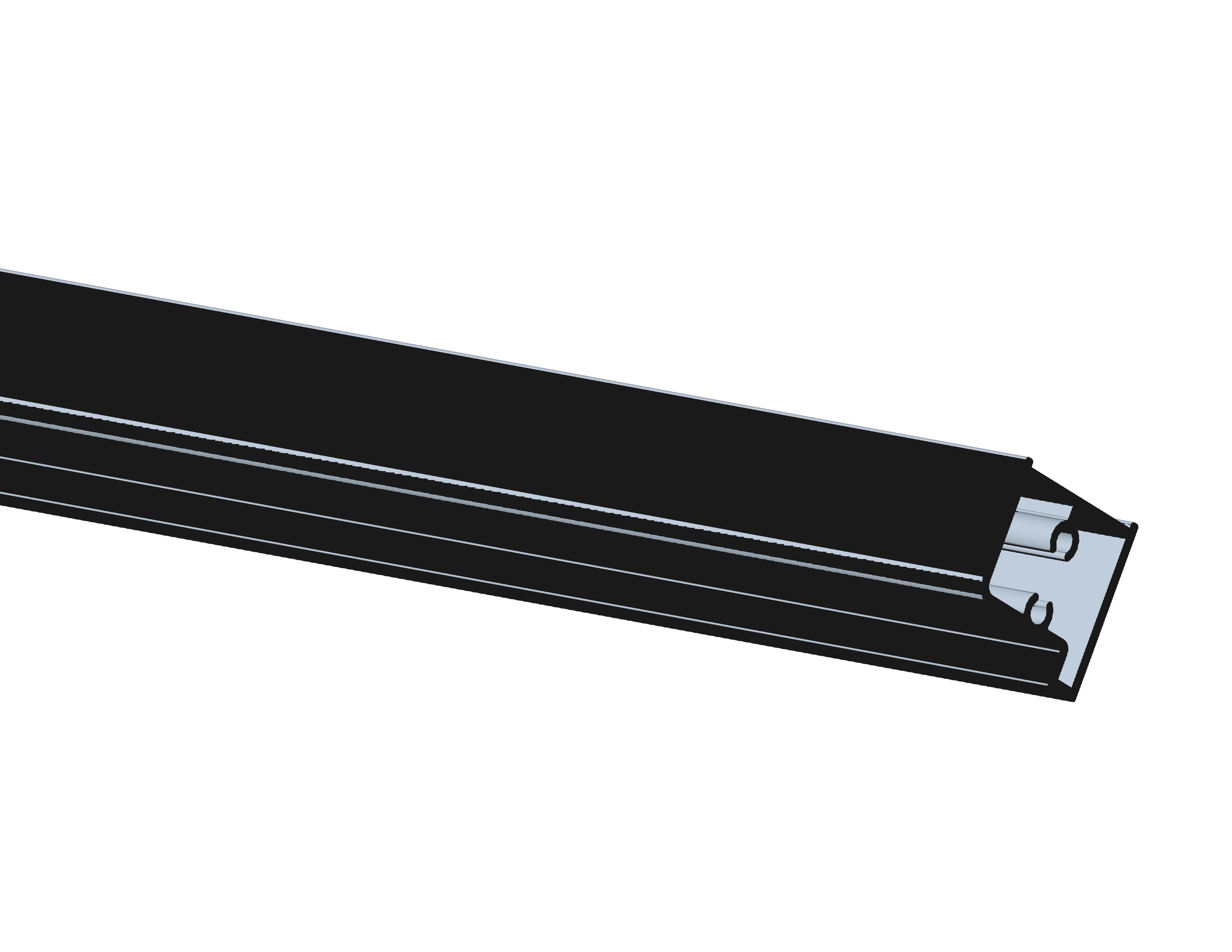 BD - set zwart aluminium onder/ boven profiel voor Baron Nisdeur nr: 01