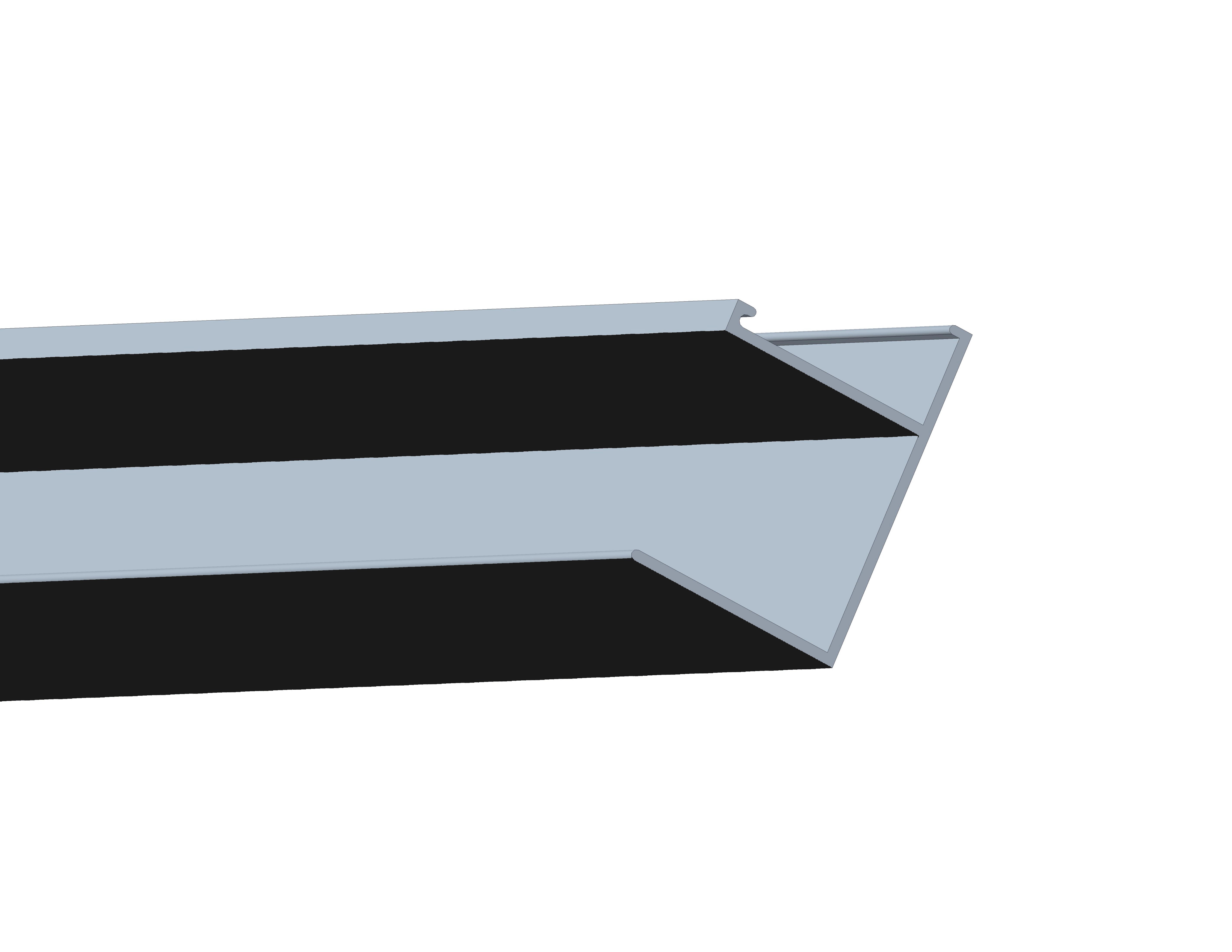 BD - zwart aluminium wand profiel voor Baron Nisdeur nr: 08