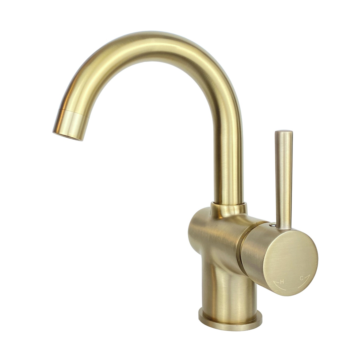 BD - Nancy-Ansbach wastafelmengkraan met drb.uitloop mat-goud