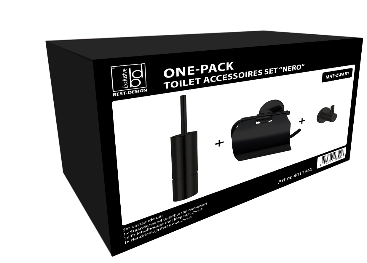 BD - One-Pack toilet accessoires set Nero