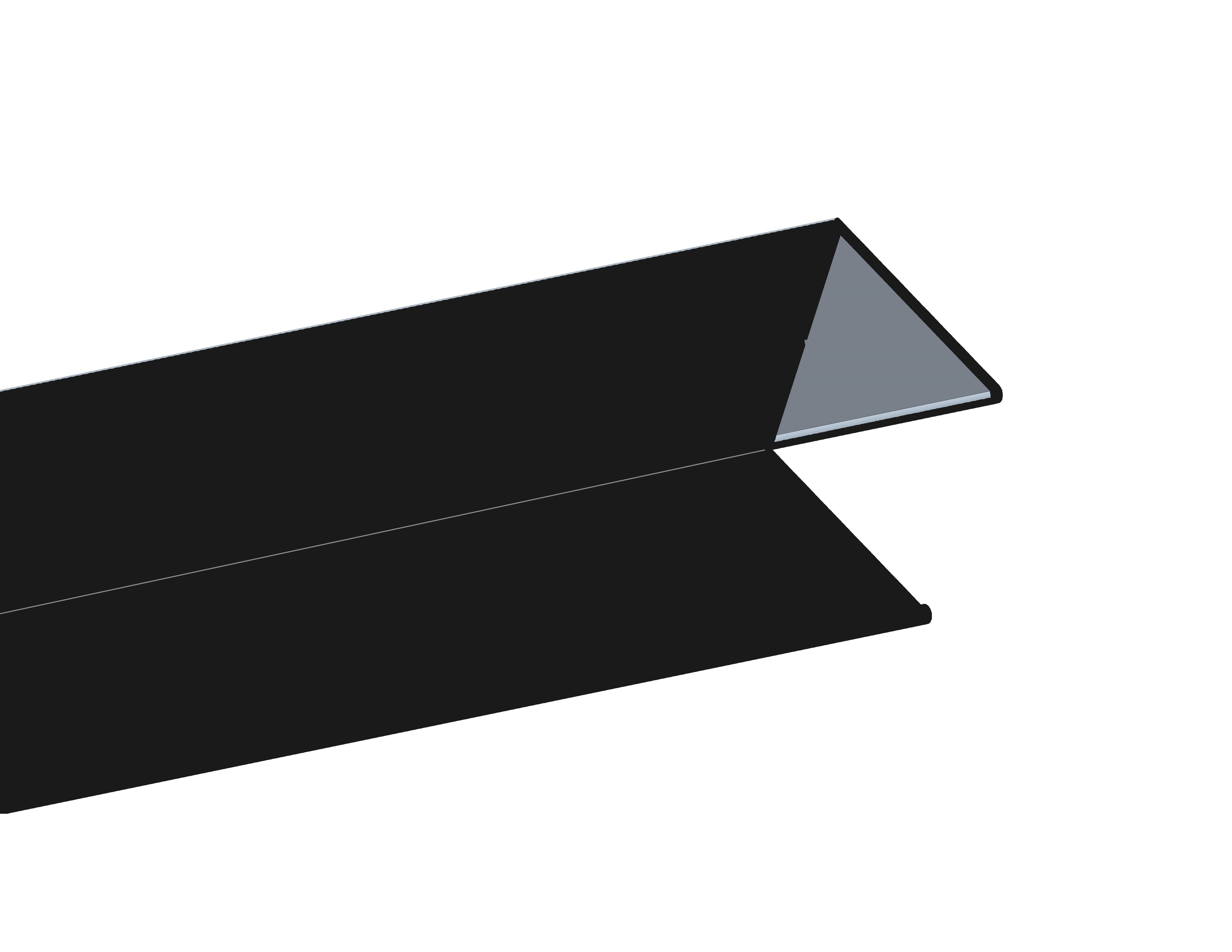 BD - zwart aluminium wand profiel voor Noire inloopdouche