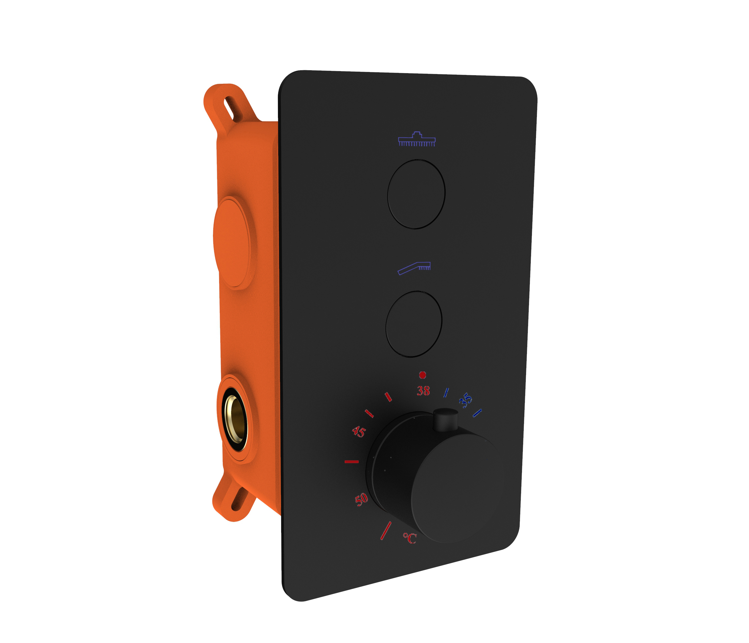 BD - Clic-Nero inbouwthermostaat & inb.box 2-weg 1/2 mat-zwart