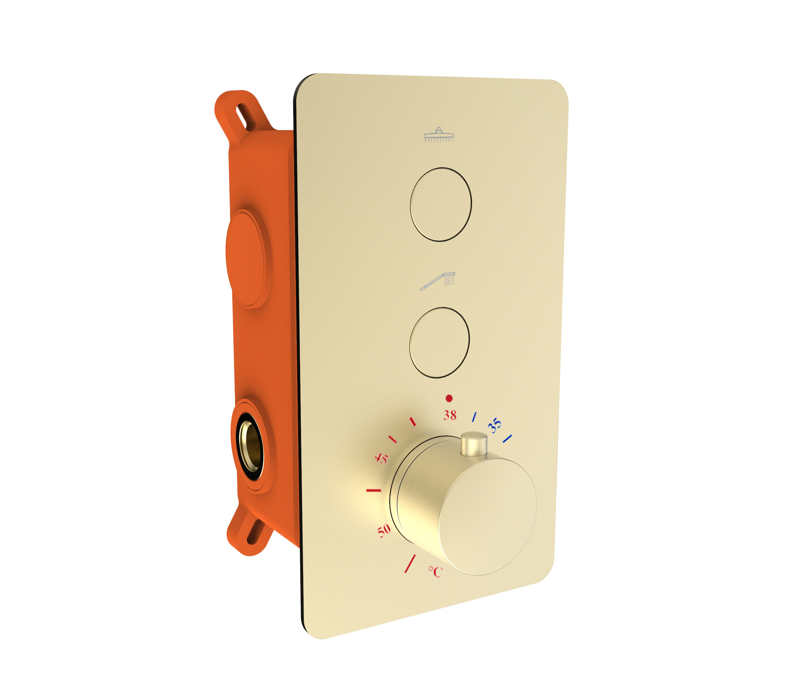 BD - Clic-Nancy inbouwthermostaat & inb.box 2-weg 1/2 mat-goud