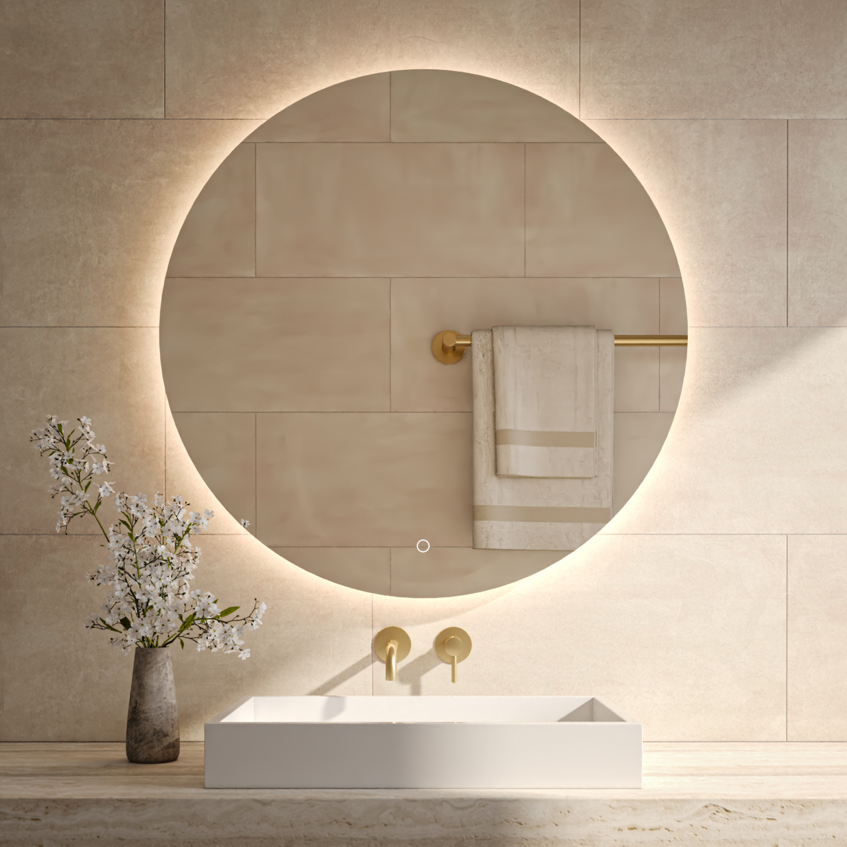 BD - Ingiro ronde spiegel incl. led verlichting Diameter 140cm