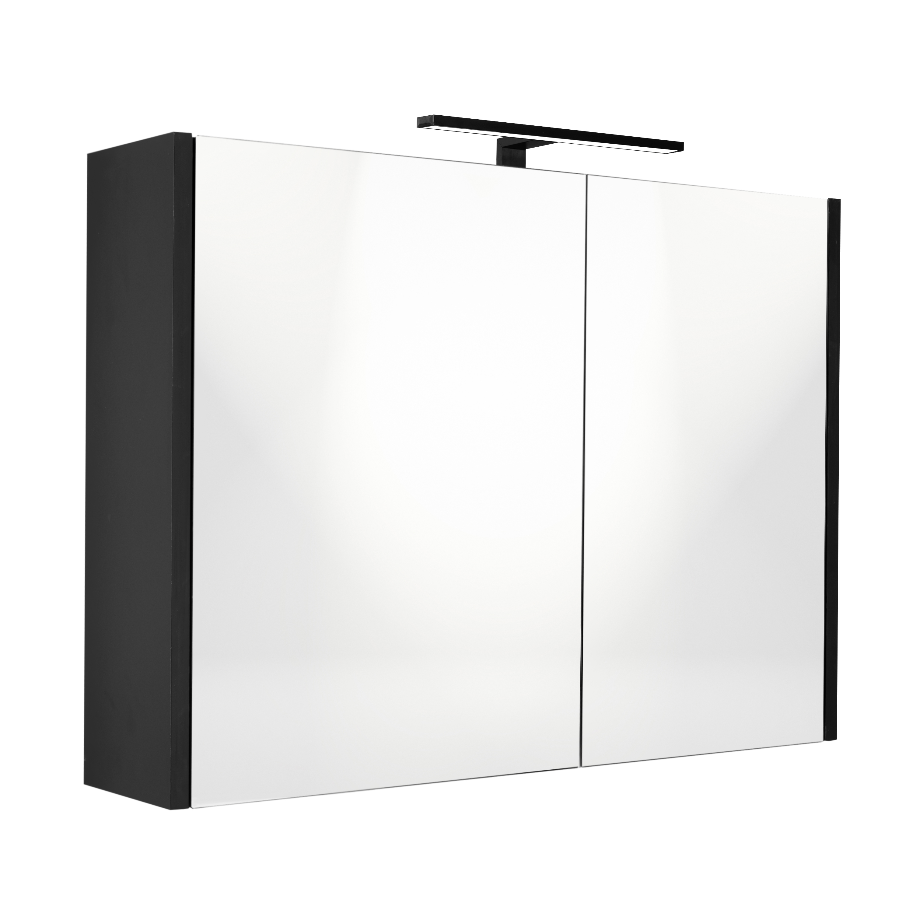 BD - Happy-Black MDF spiegelkast + verlichting 80x60cm
