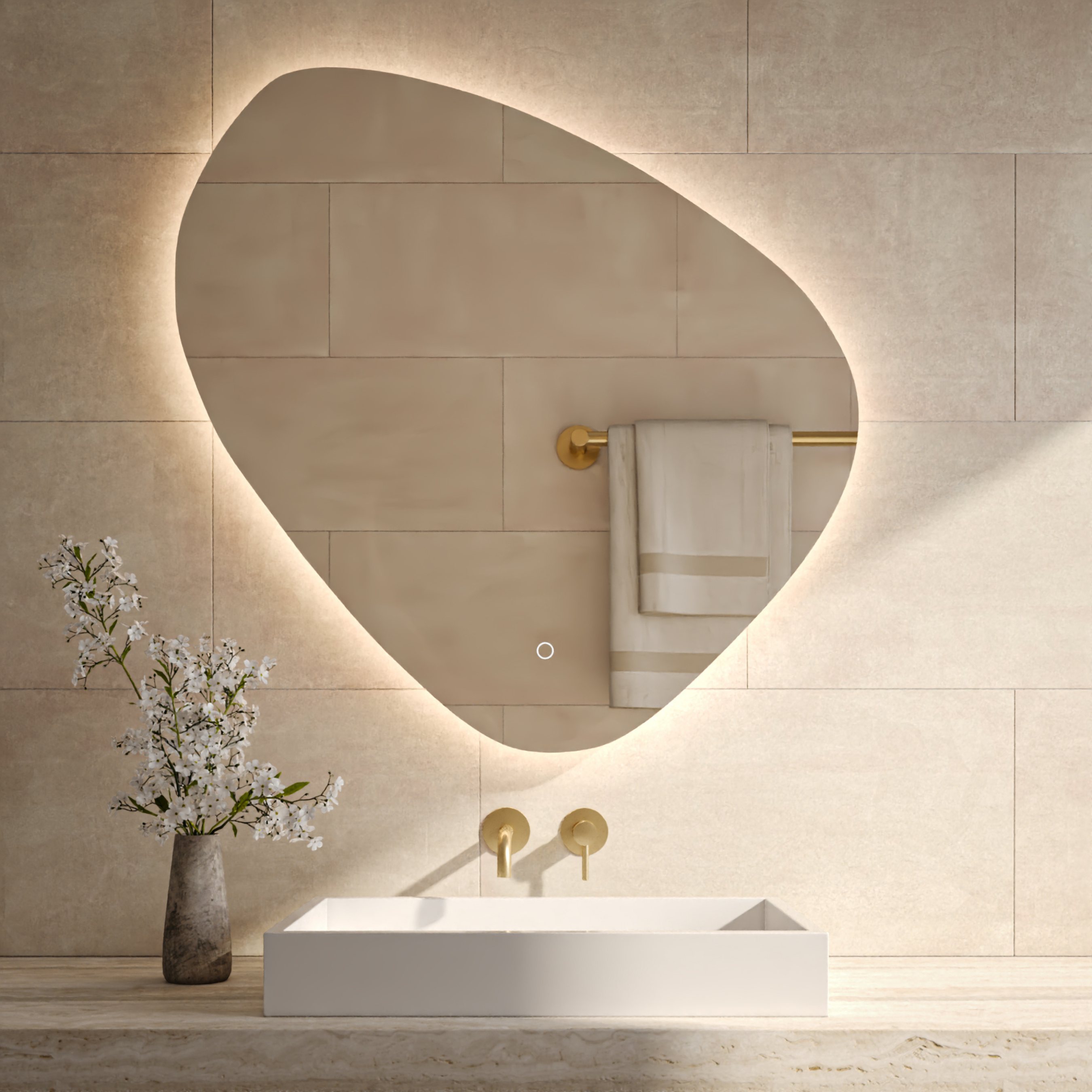 BD - Ballon spiegel incl. led verlichting 80x80cm