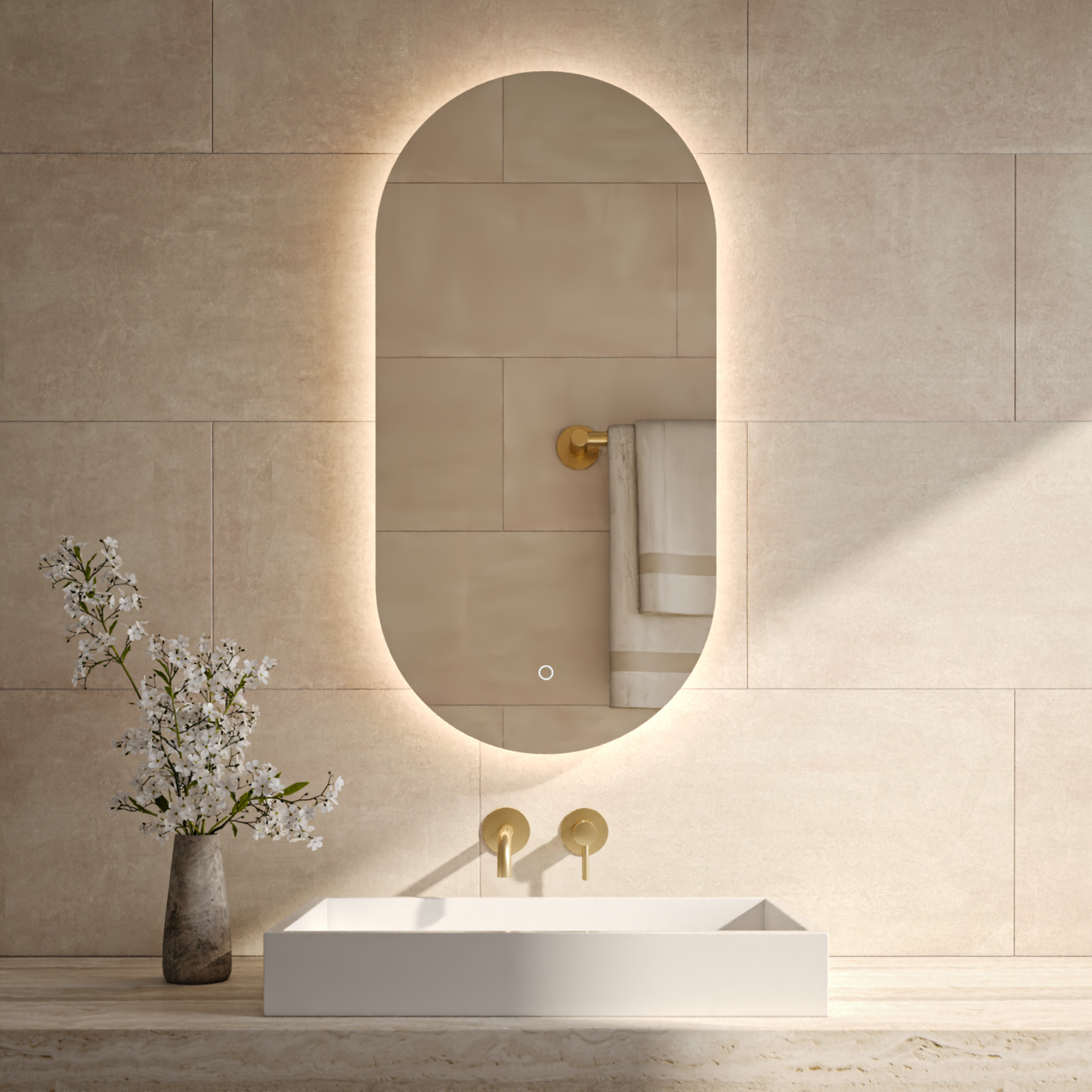 BD - Seldy ovale spiegel incl. led verlichting B=50 cm x H=100 cm