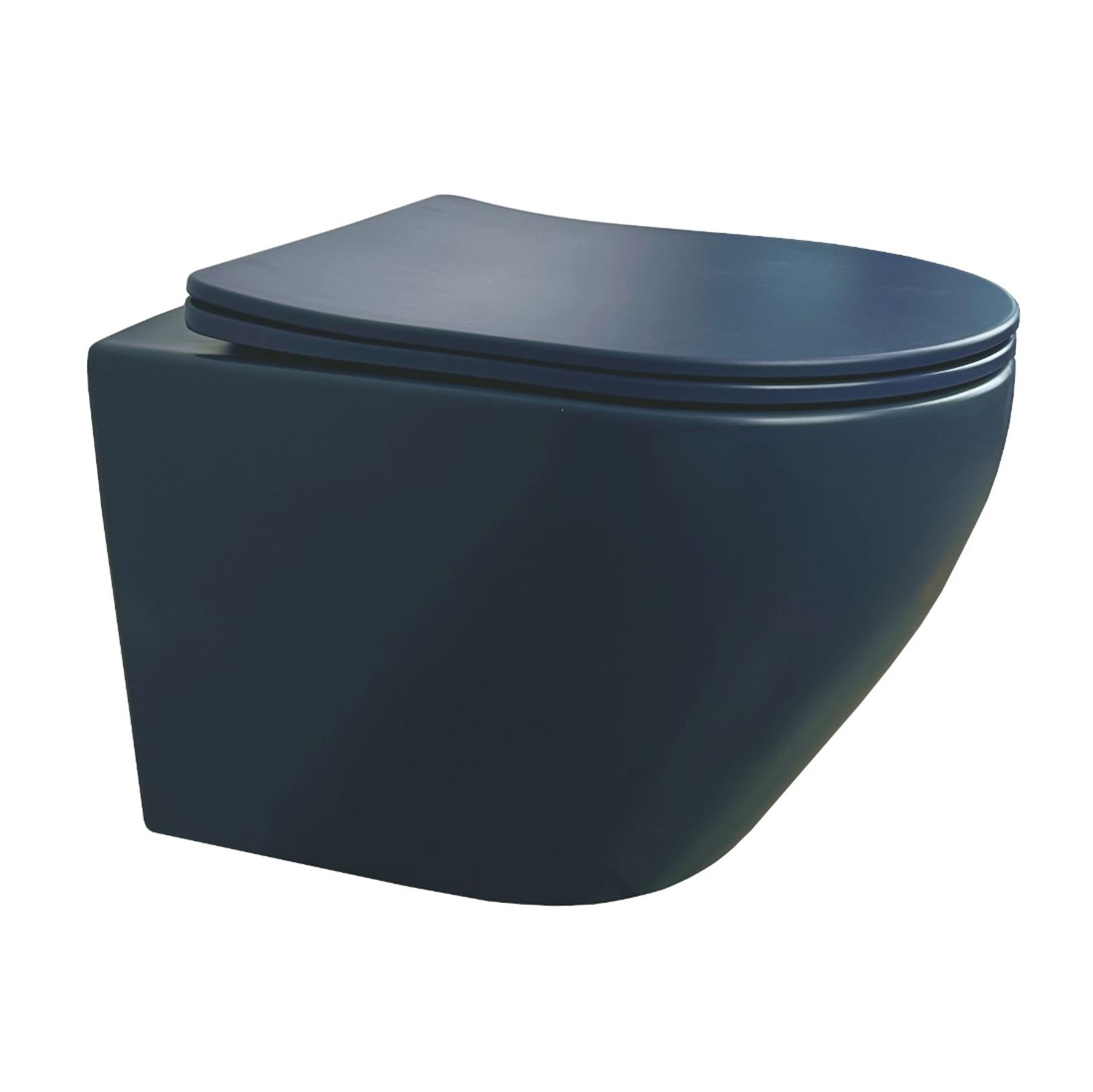 BD - Morrano-49 wandcloset zonder-spoelrand incl. zitting Mat-donkerblauw