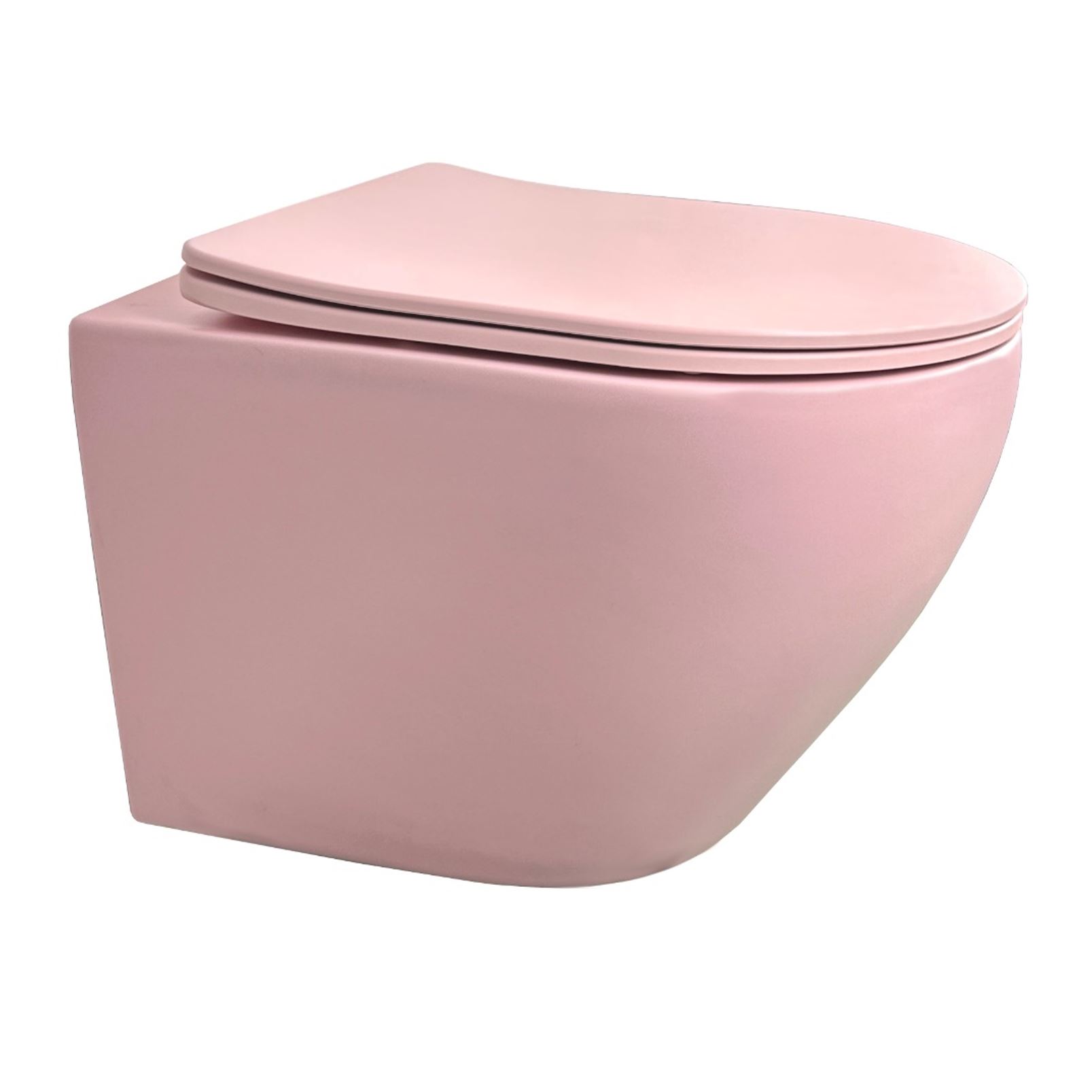 BD - Morrano-49 wandcloset zonder-spoelrand incl. zitting Mat-Lichtroze