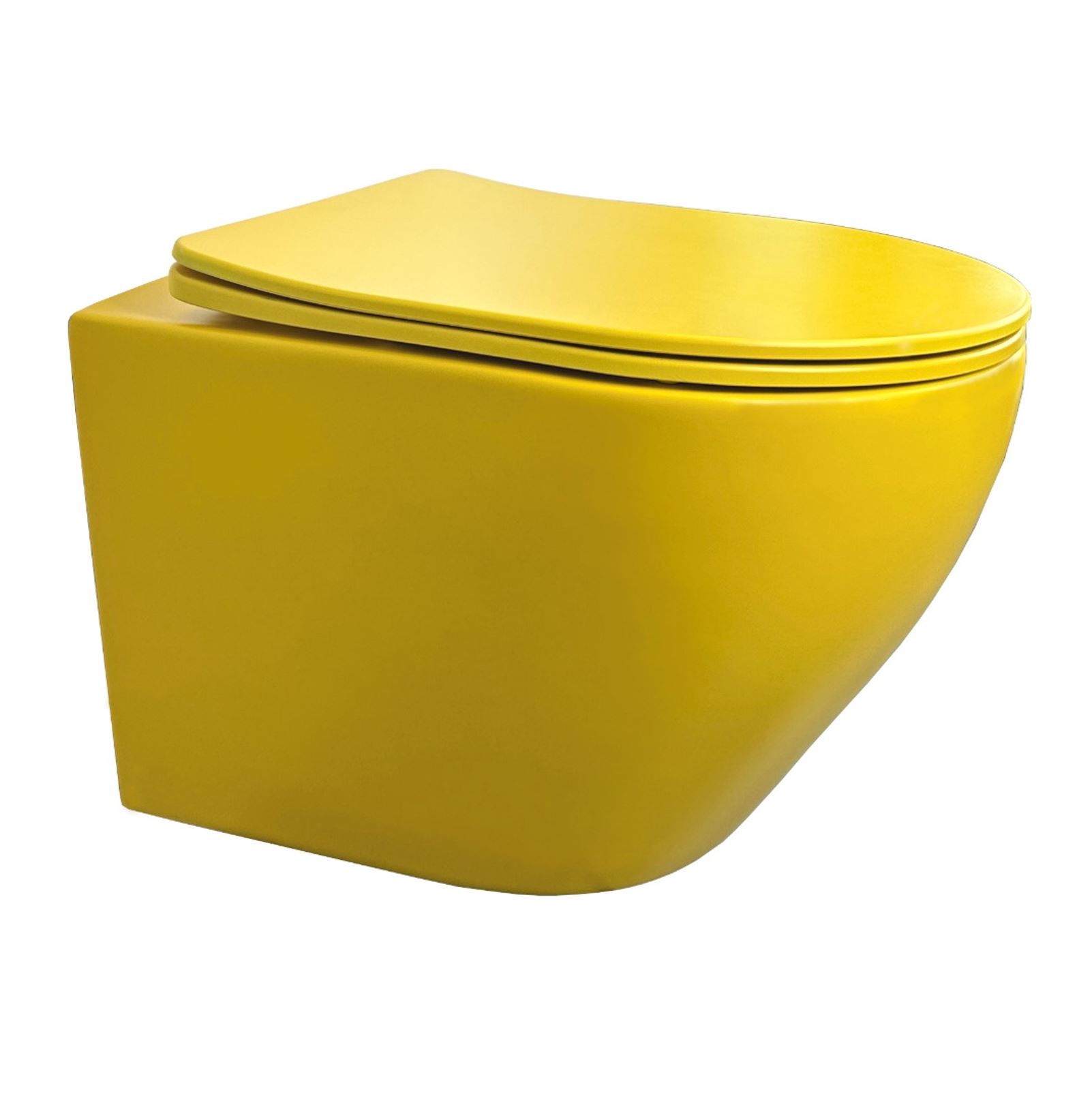 BD - Morrano-49 wandcloset zonder-spoelrand incl. zitting Mat-geel