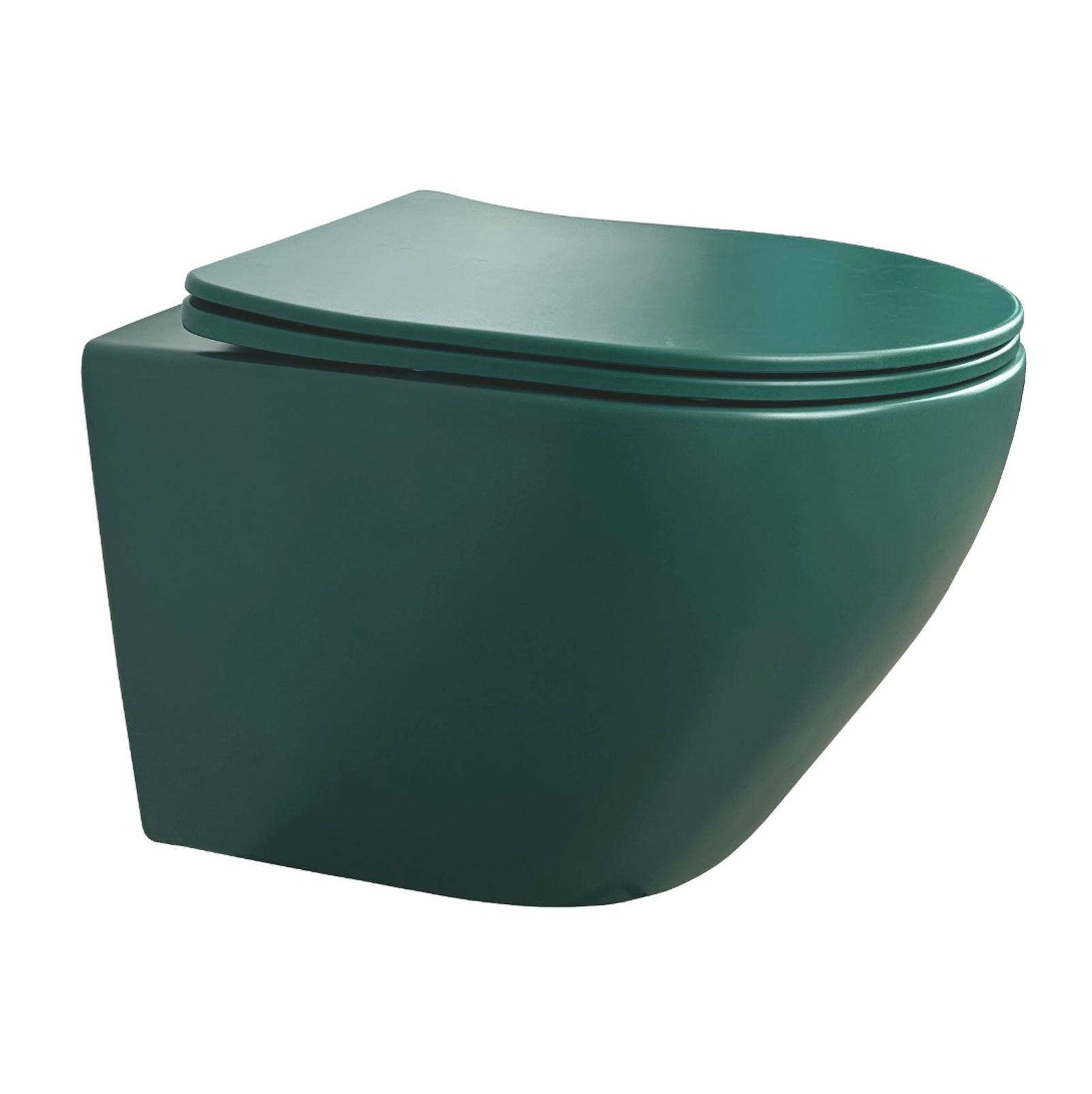 BD - Morrano-49 wandcloset zonder-spoelrand incl. zitting Mat-atrovirens