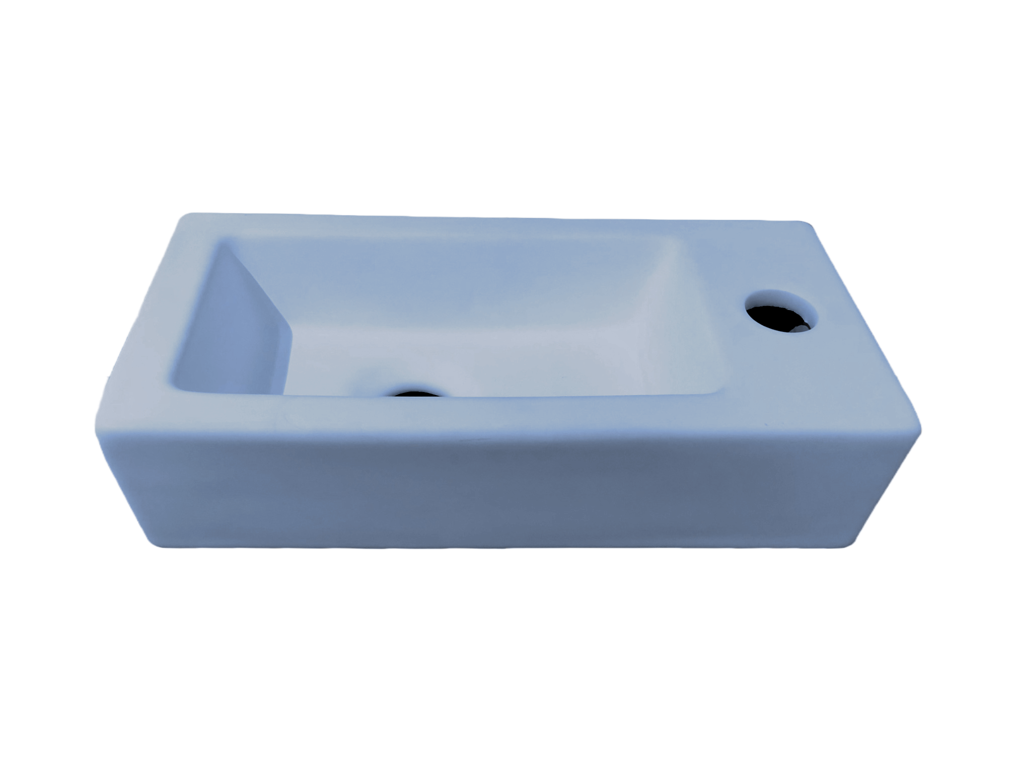 BD - Farnetta fontein Rechts 37 x 18 x 9 cm mat-lichtblauw