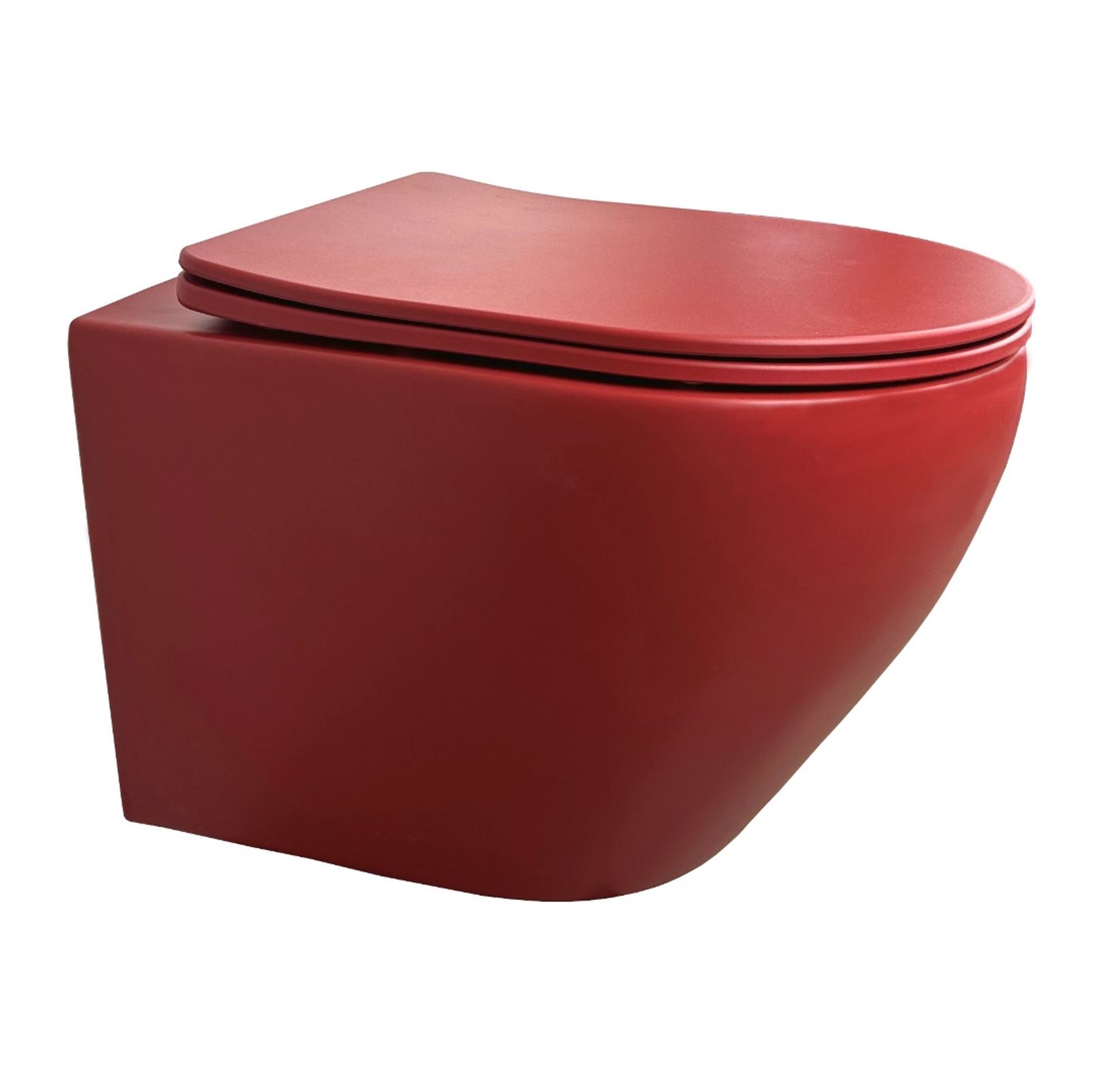 BD - Morrano-49 wandcloset zonder-spoelrand incl. zitting Mat-donkerrood