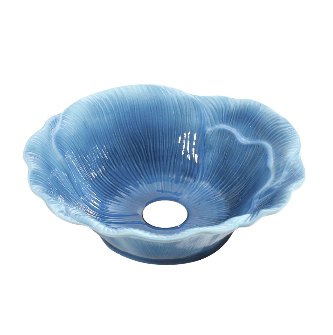 BD - Flower-Blue opbouw-waskom diam: 405 mm