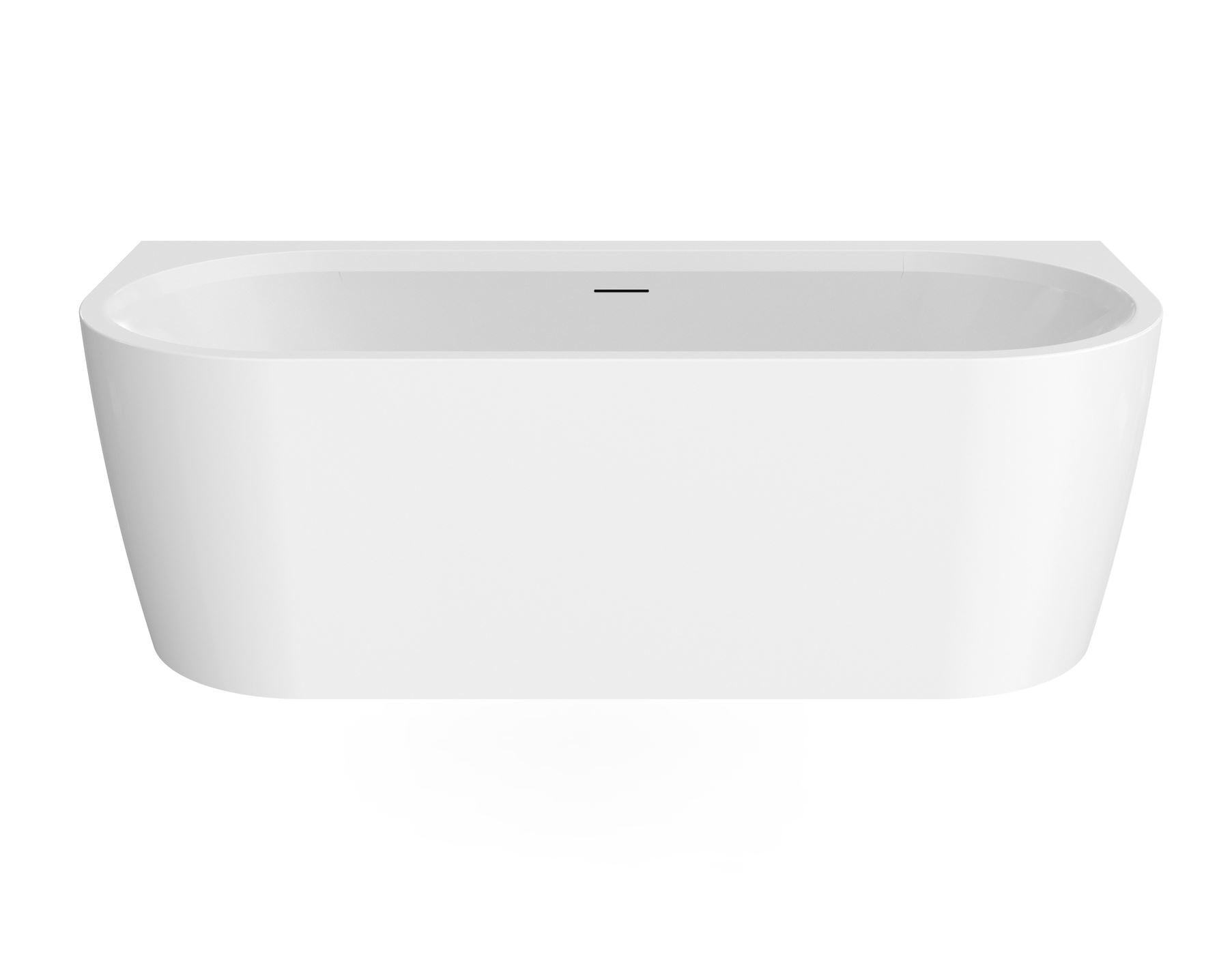 BD - Bareiss mat-wit semi vrijstaand wandmodel bad 180x80x60cm