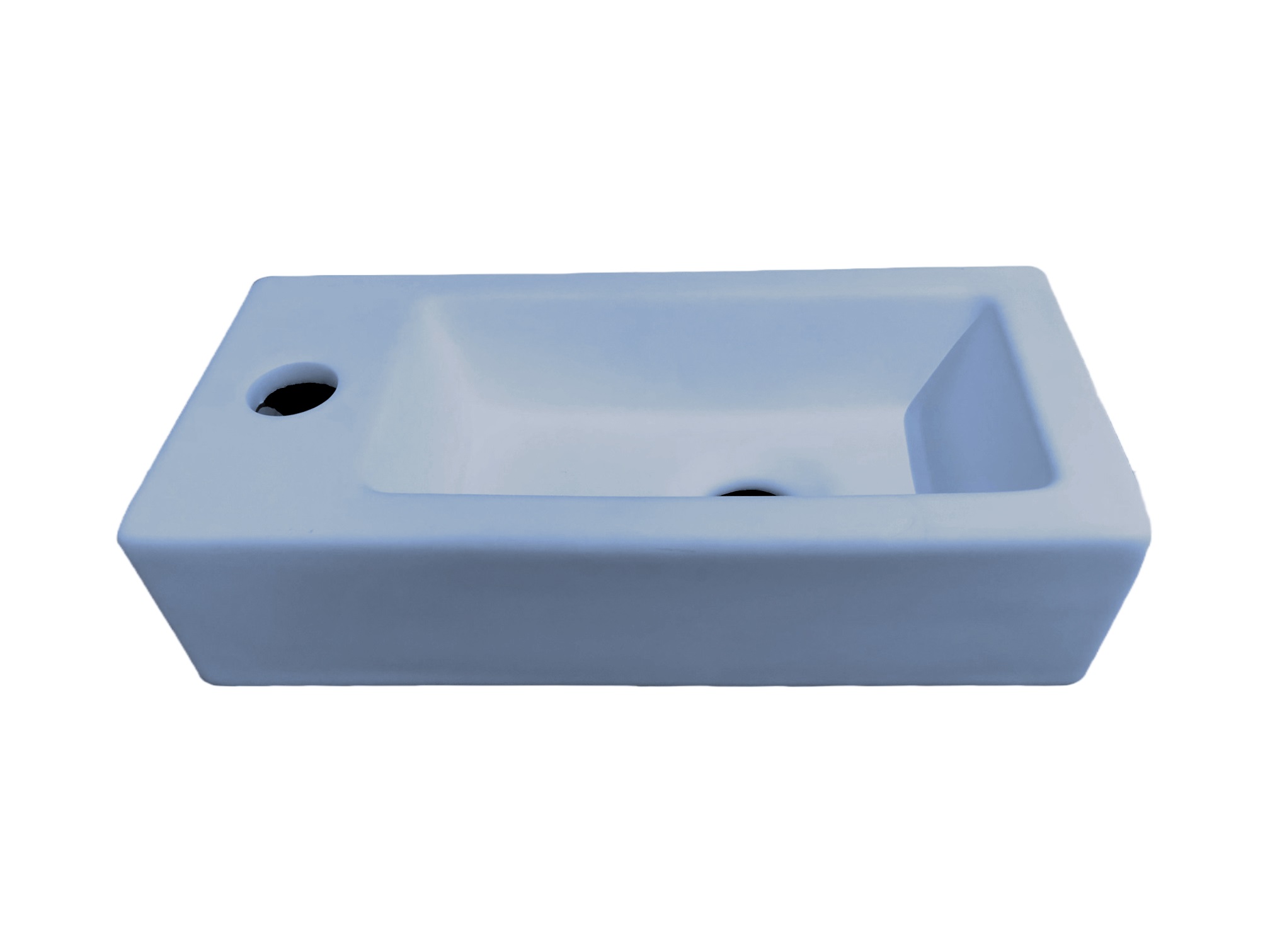 BD - Farnetta fontein Links 37 x 18 x 9 cm mat-lichtblauw