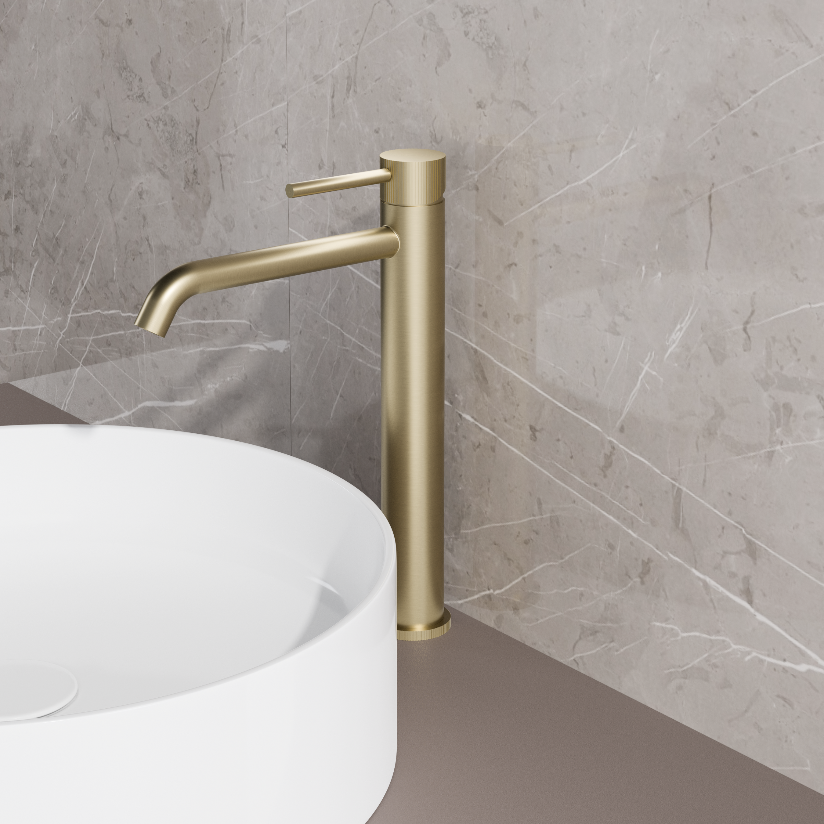 BD - High-End Nancy RVS-304 Hoge-wastafelmengkraan mat-goud