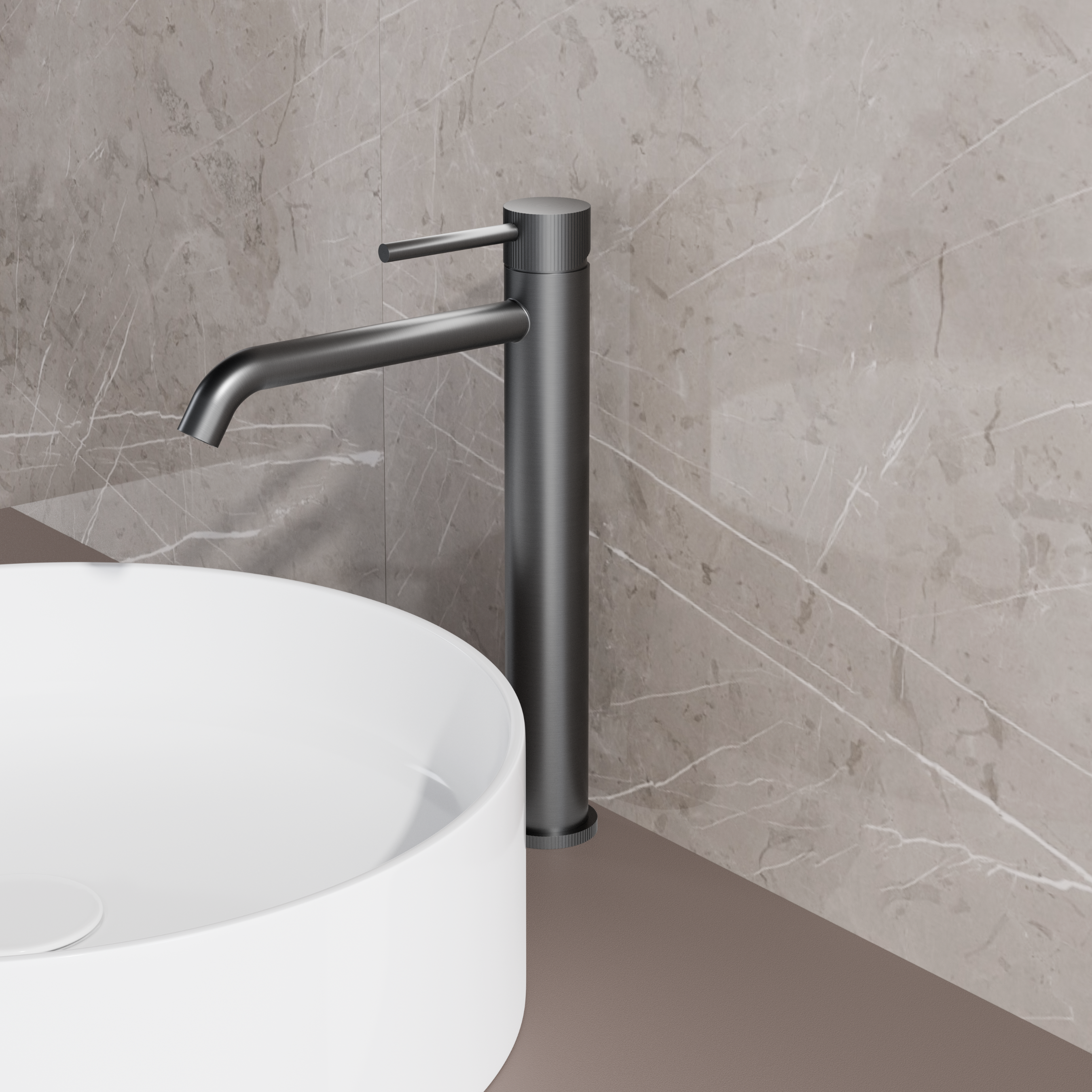 BD - High-End Moya RVS-304 Hoge-wastafelmengkraan Gunmetal