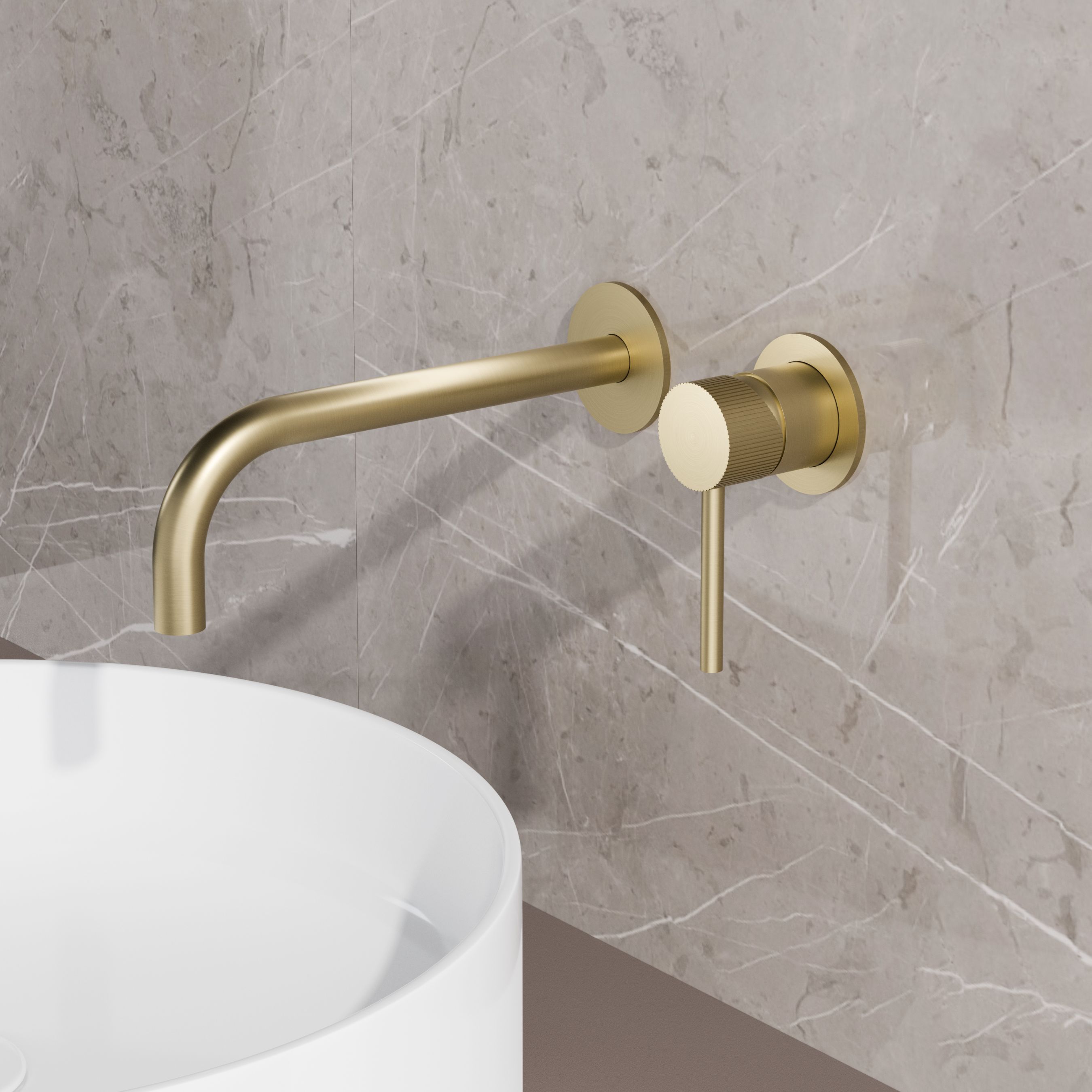 BD - High-End Nancy RVS-304 inbouw-wandmengkraan inclusief inbouwbox mat-goud