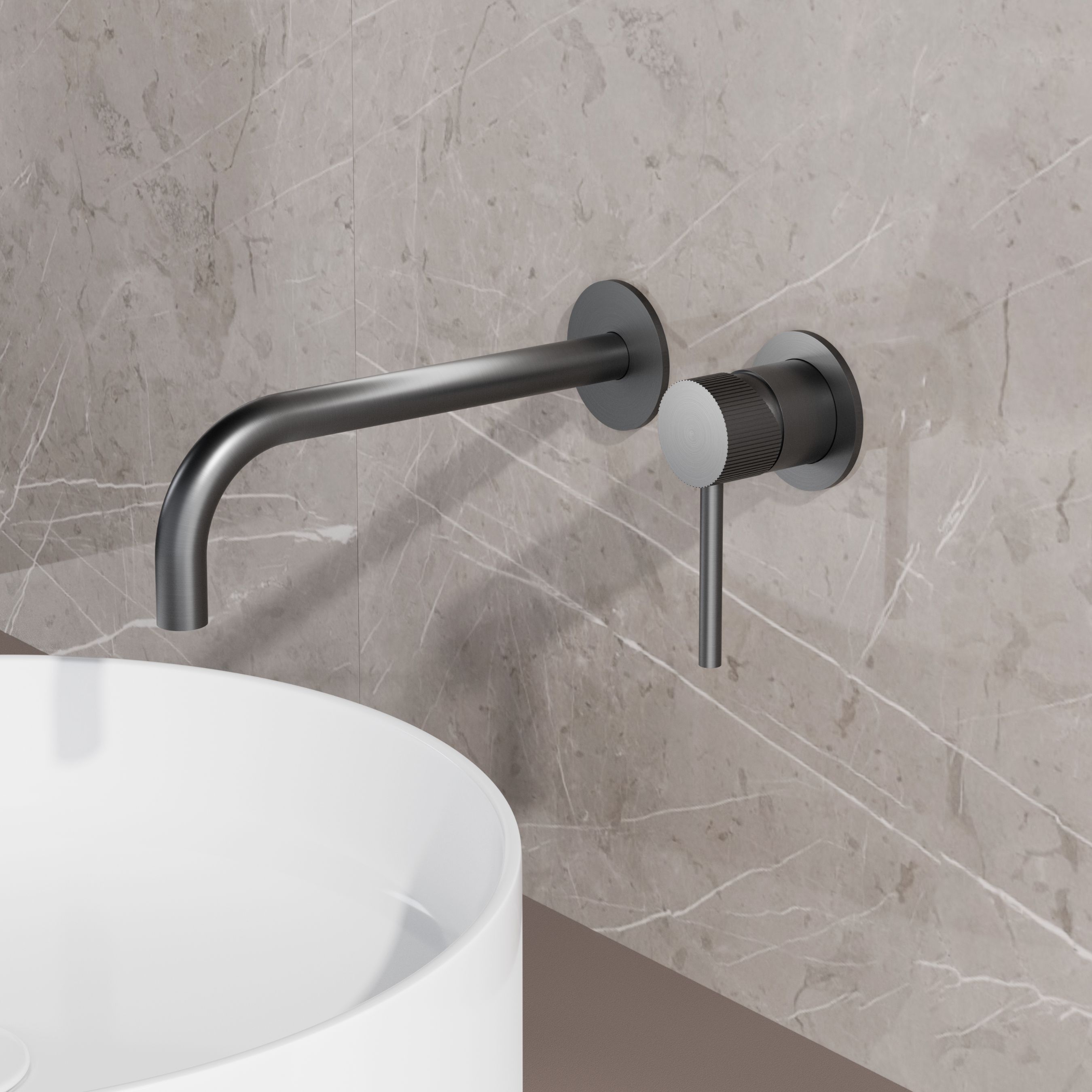 BD - High-End Moya RVS-304 inbouw-wandmengkraan inclusief inbouwbox Gunmetal