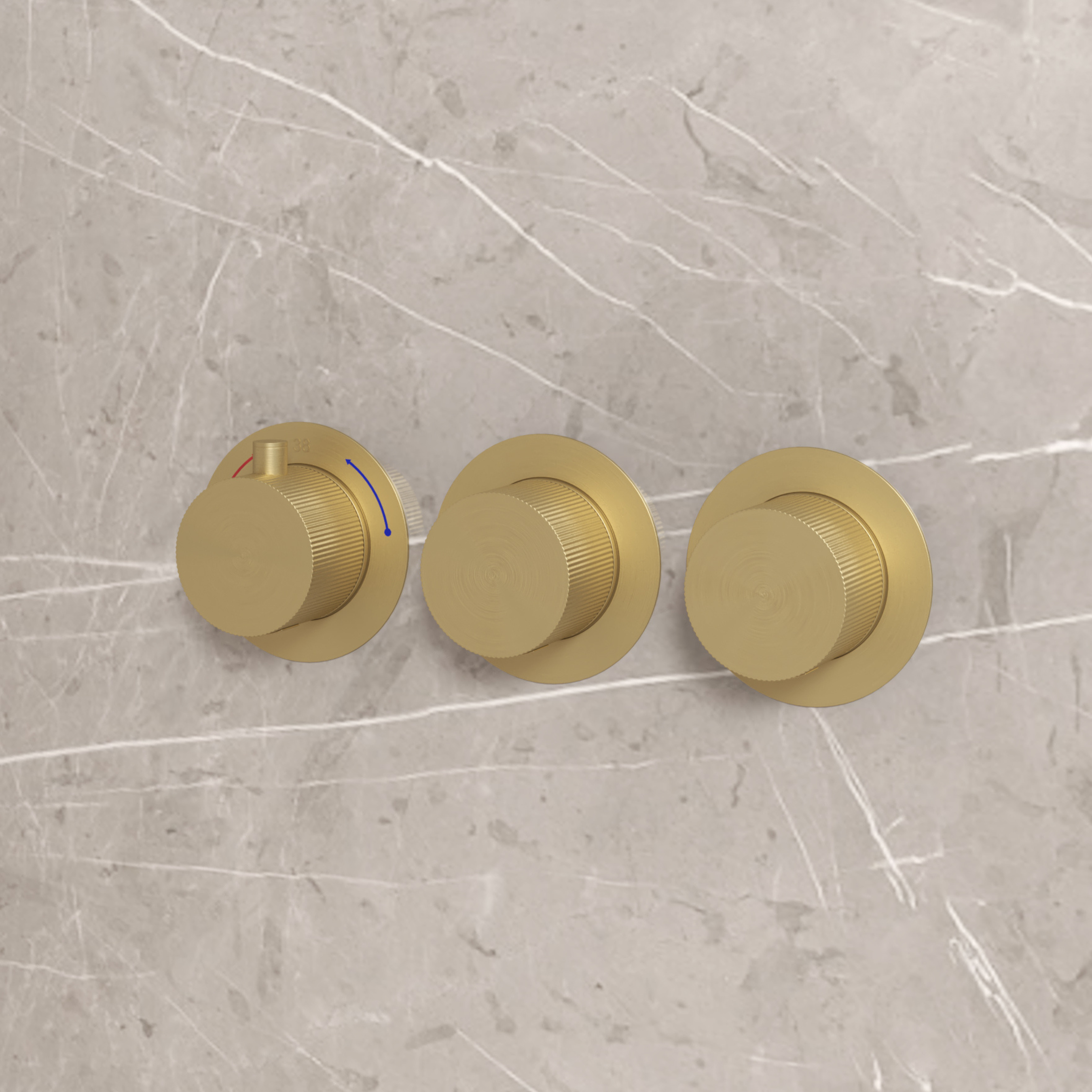 BD - High-End Nancy inbouwthermostaat incl. inb.box 2-weg 1/2 mat-goud