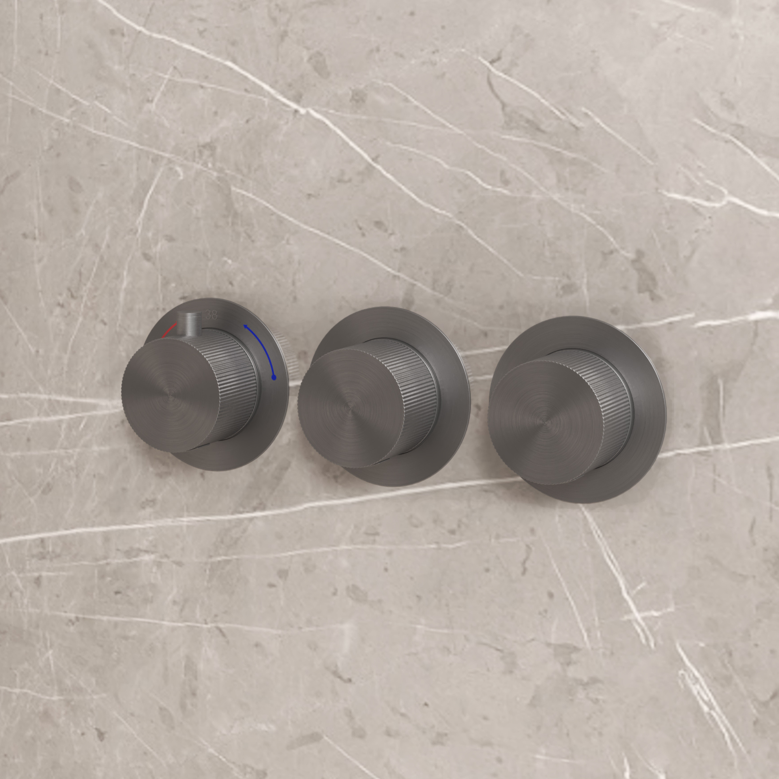 BD - High-End Moya inbouwthermostaat incl. inb.box 2-weg 1/2 gunmetal