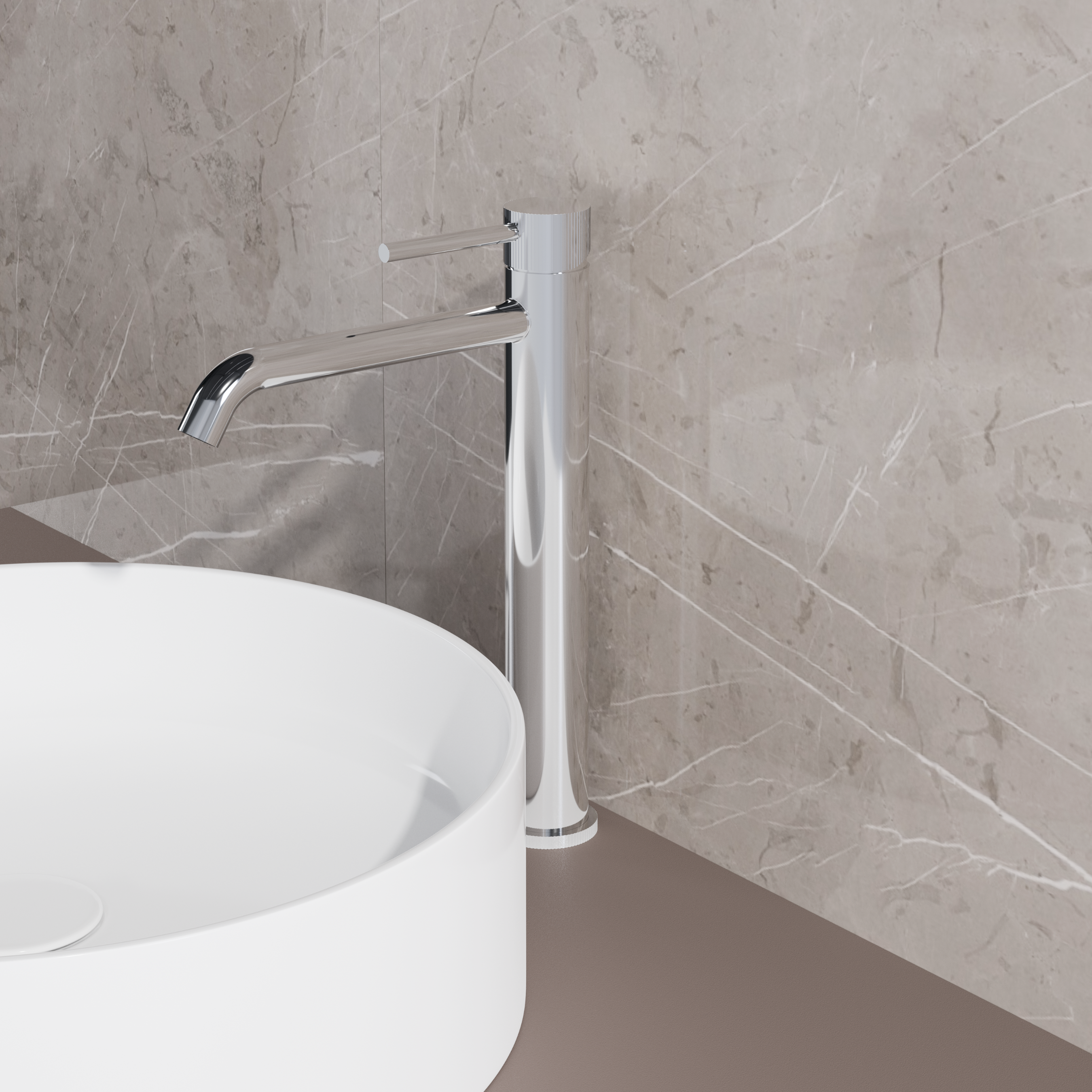 BD - High-End Chrome RVS-304 Hoge-wastafelmengkraan chroom