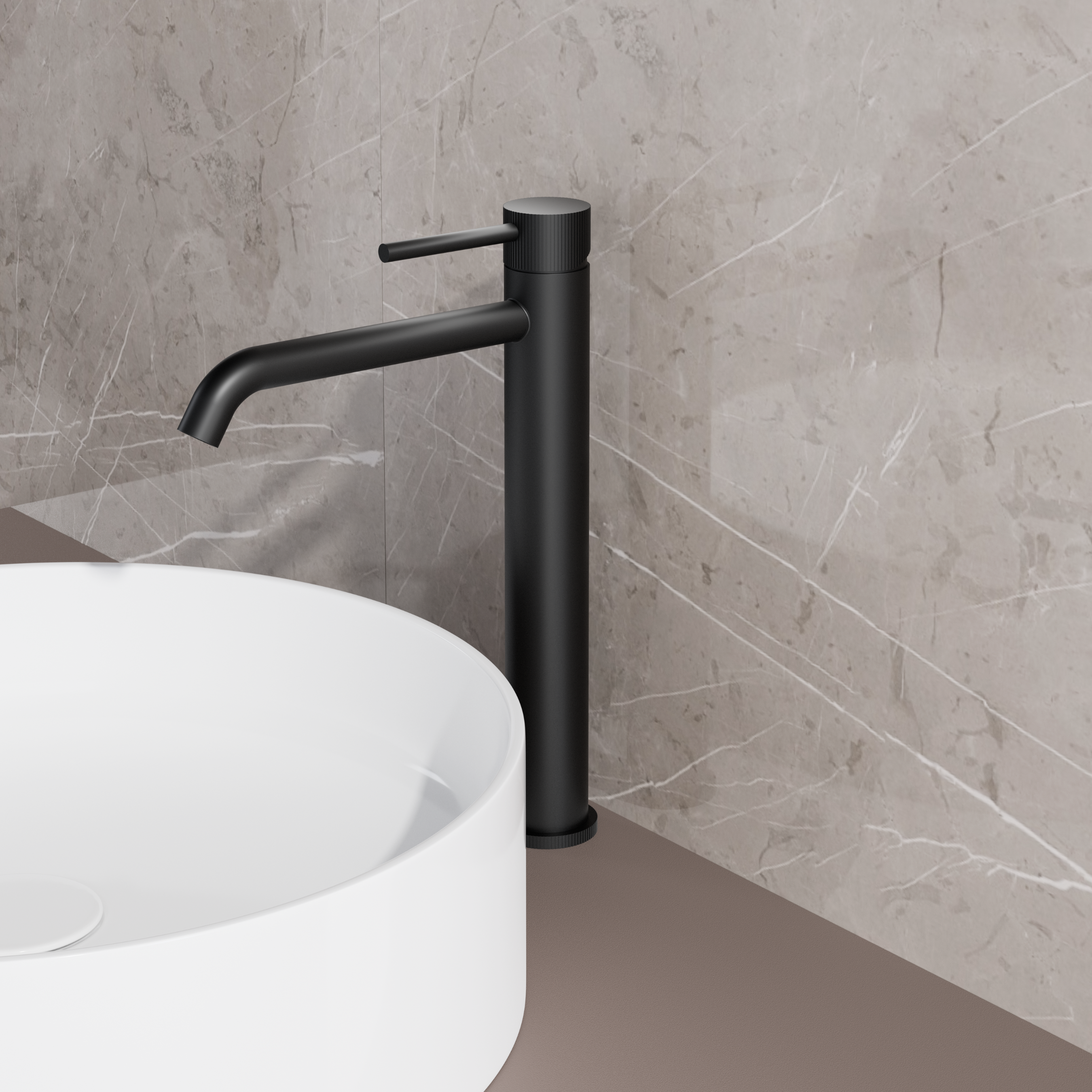 BD - High-End Nero RVS-304 Hoge-wastafelmengkraan mat-zwart