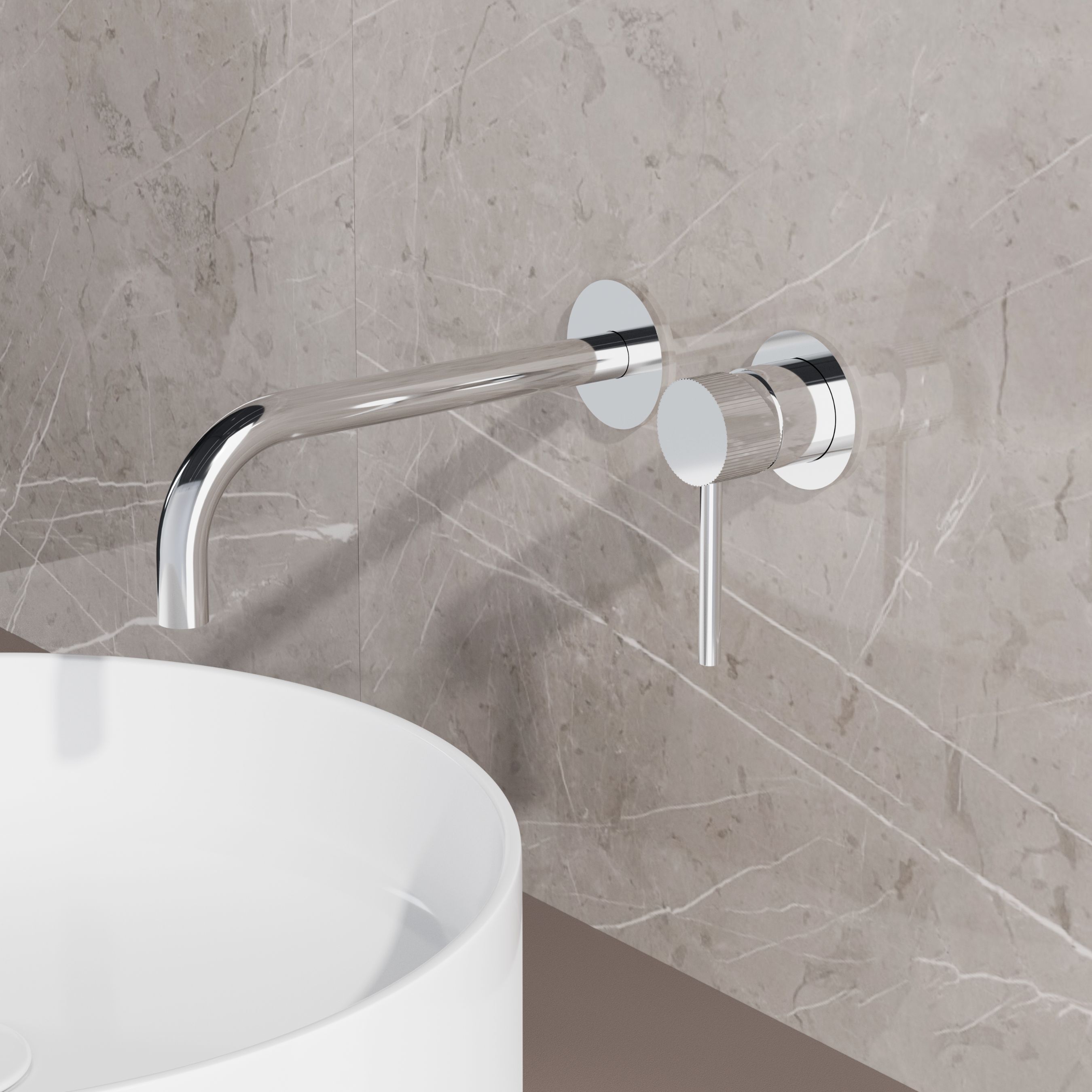 BD - High-End Chrome RVS-304 inbouw-wandmengkraan inclusief inbouwbox chroom