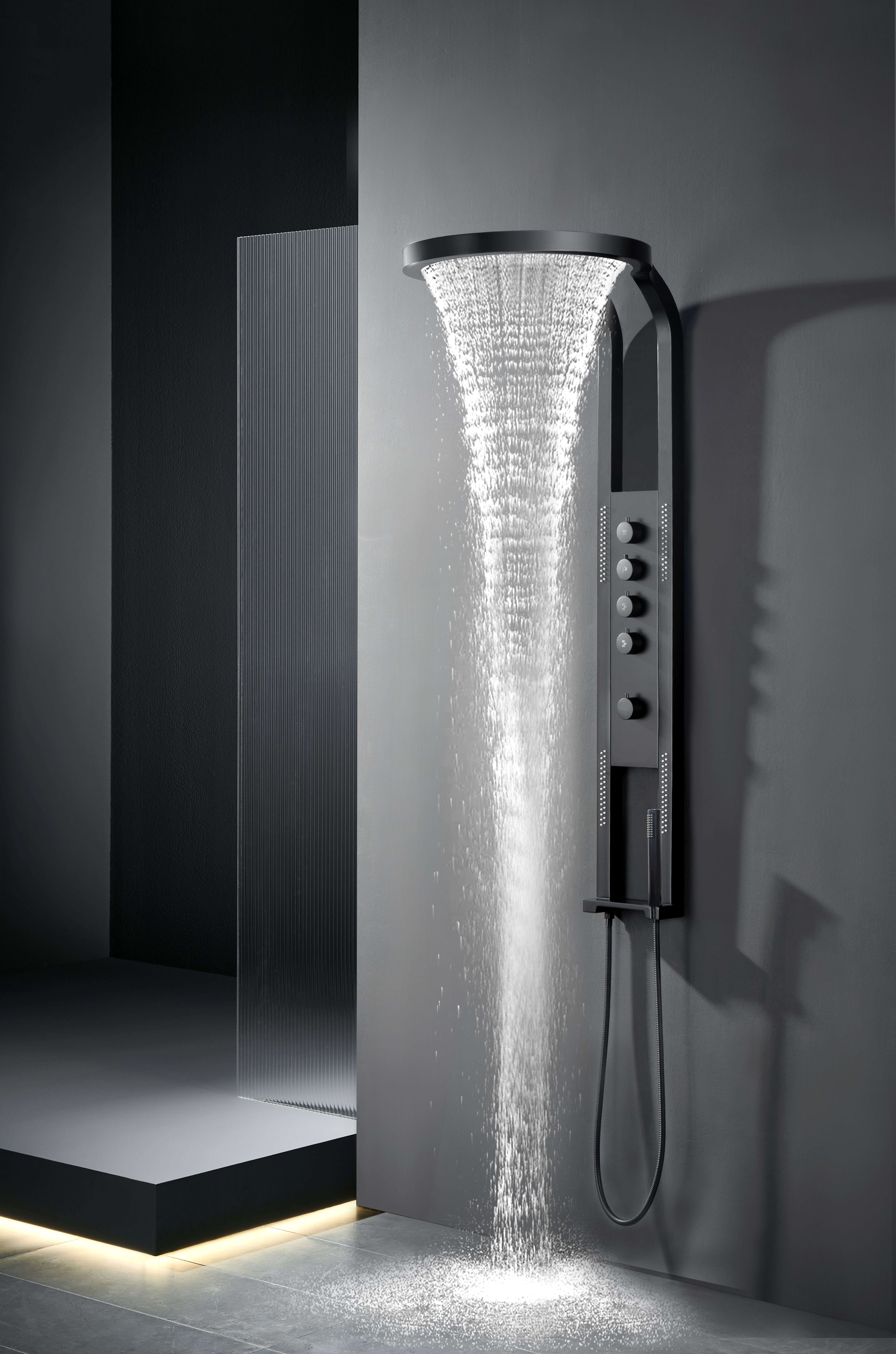 BD - Nero-Future douchepaneel 1440x220/520mm mat-zwart