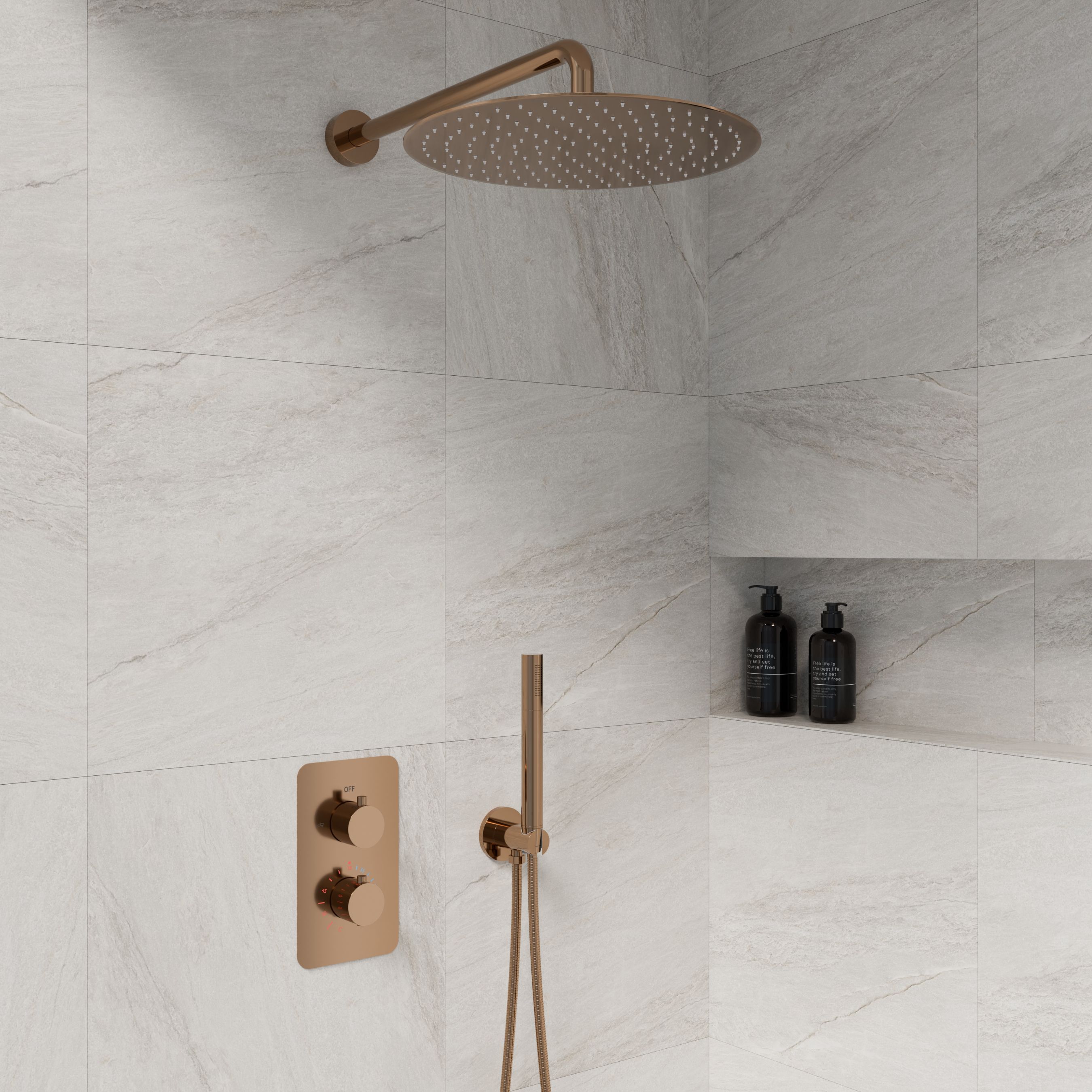 BD - One-Pack inbouw-regendoucheset Dijon-M-300 Sunny Bronze