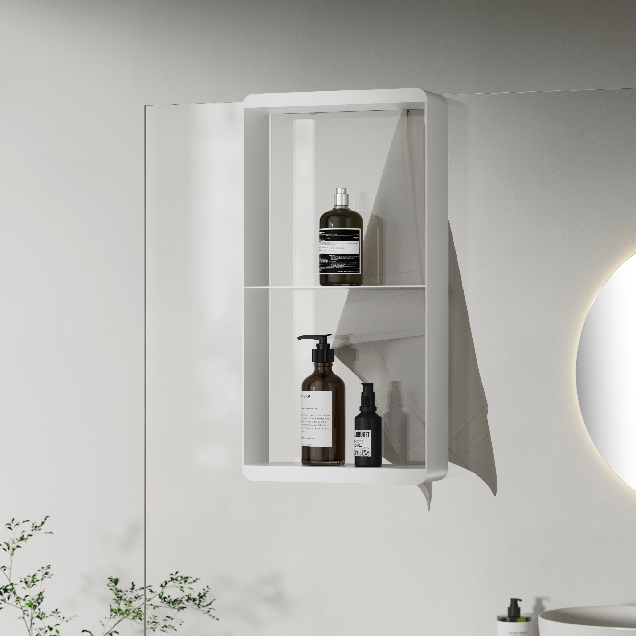 BD - White-Soap doucherek hangend 500x250x90mm Mat-wit