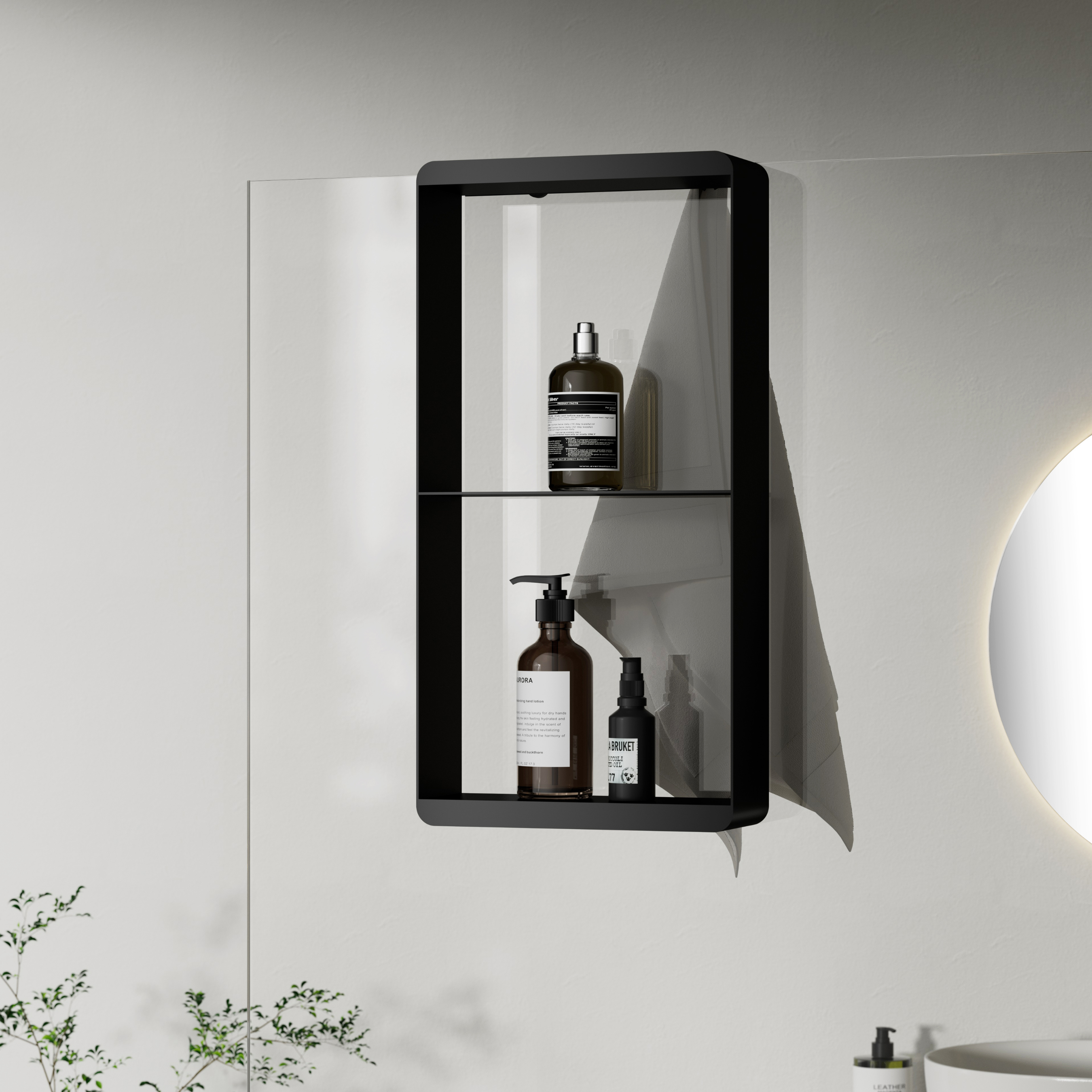 BD - Nero-Soap doucherek hangend 500x250x90mm Mat-zwart