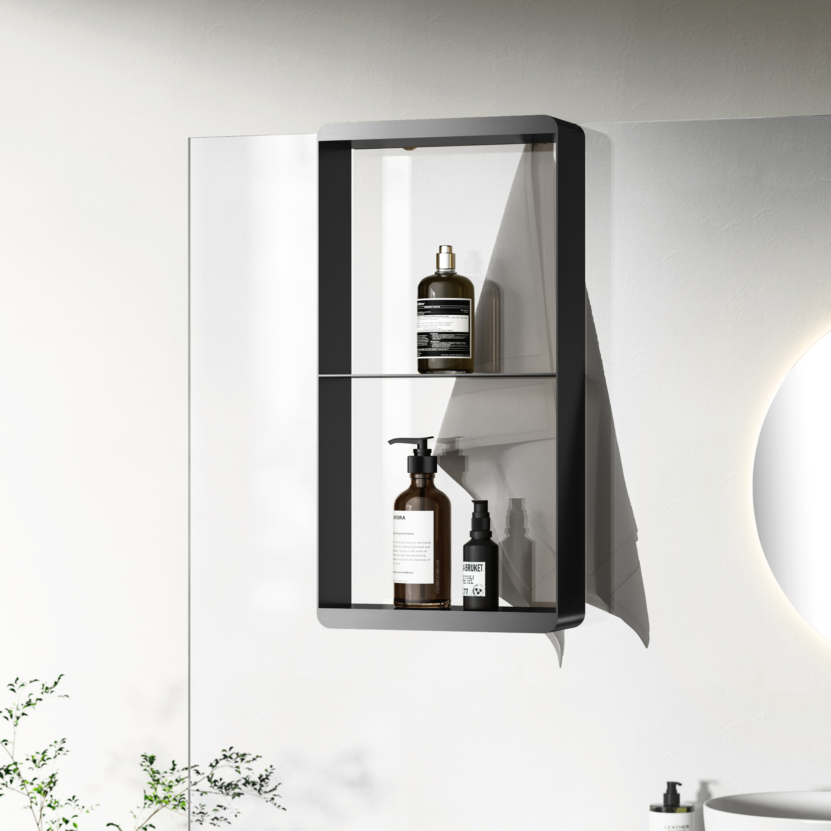 BD - Moya-Soap doucherek hangend 500x250x90mm Gunmetal