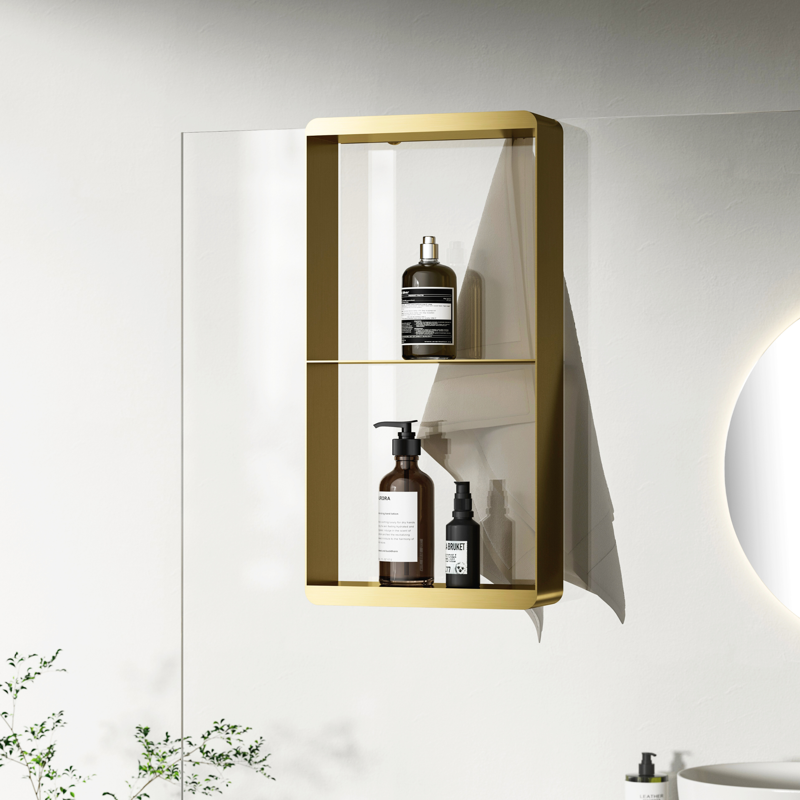 BD - Nancy-Soap doucherek hangend 500x250x90mm Mat-goud