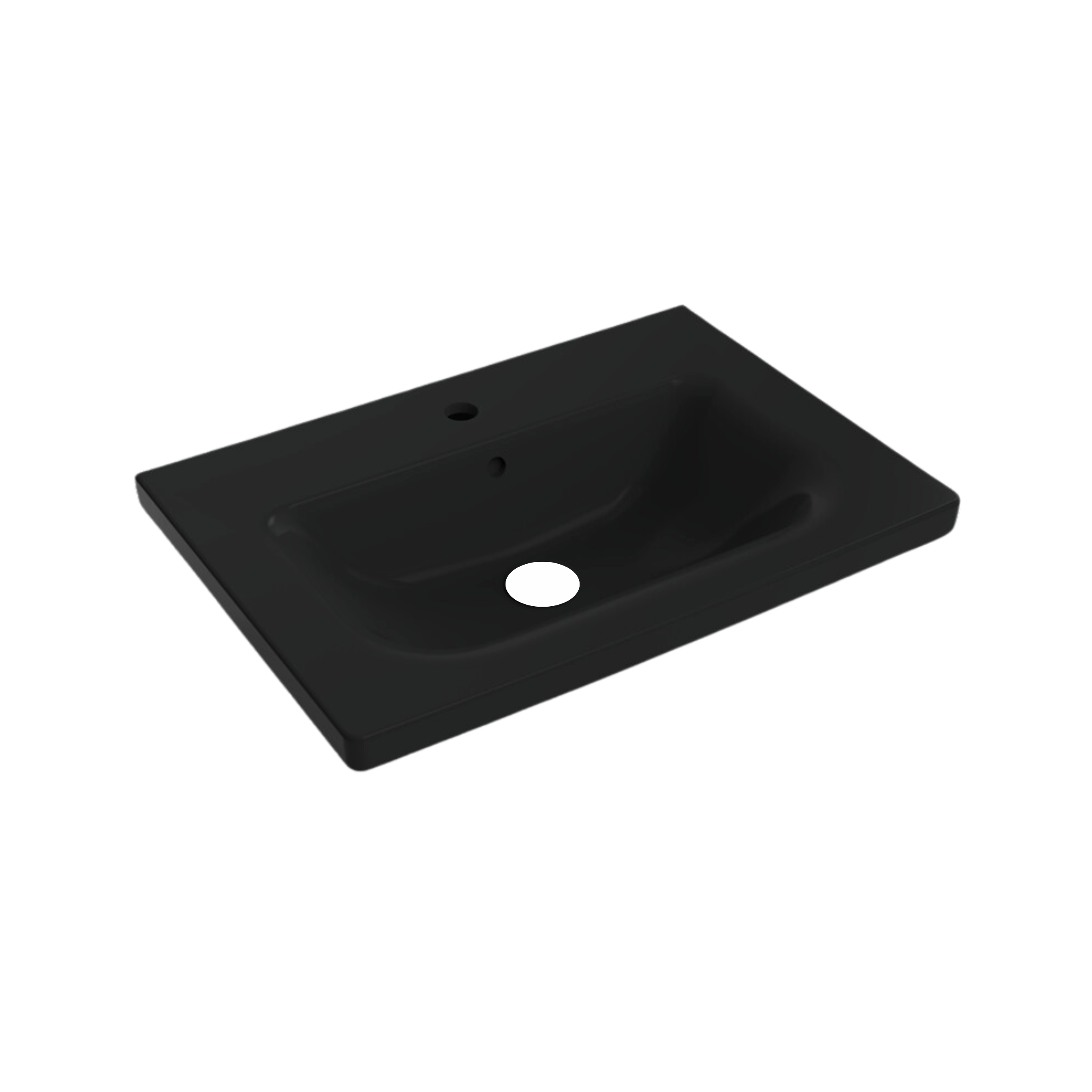 BD - wastafel 65 cm tbv meubel Quick-Black met kraangat