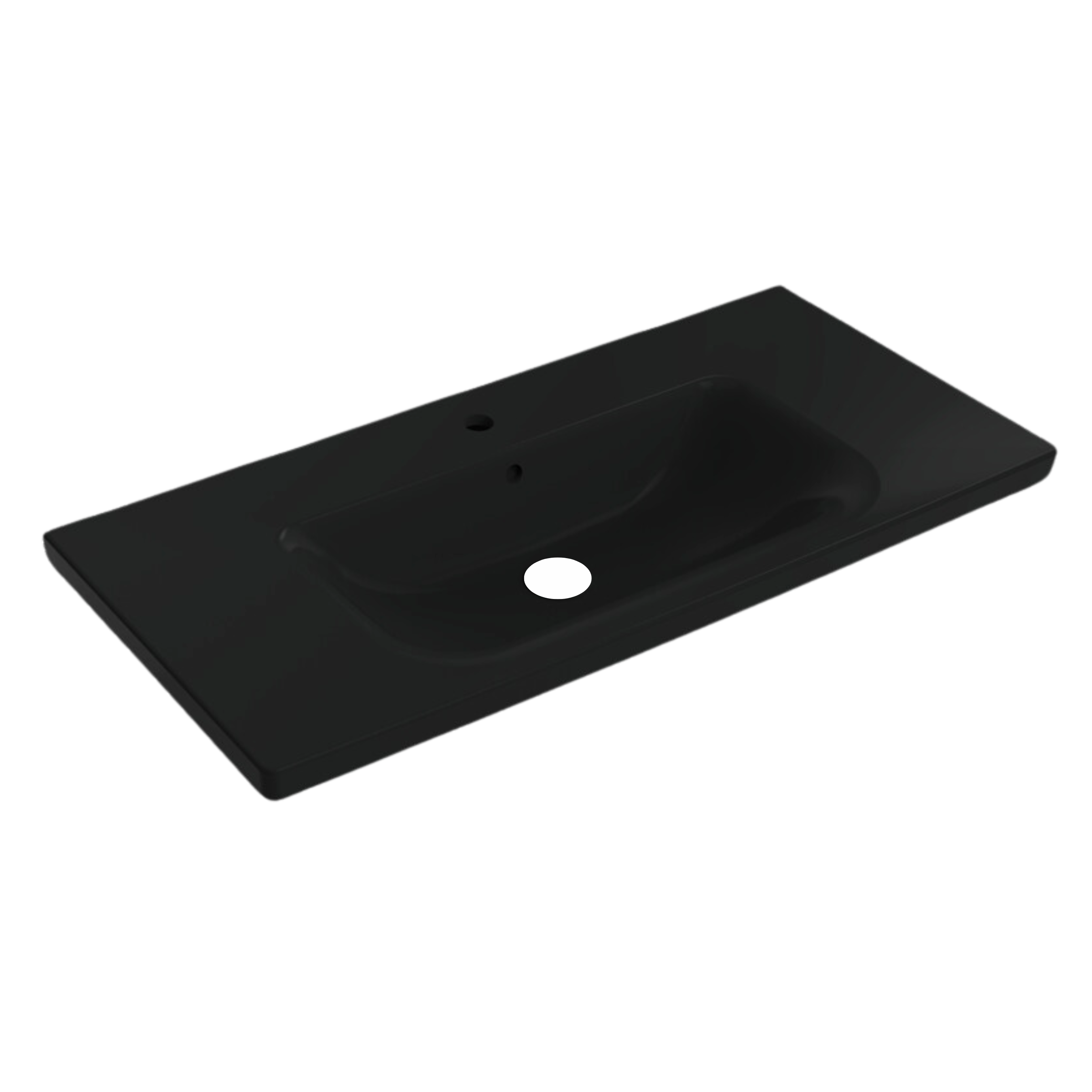 BD - wastafel 100 cm tbv meubel Quick-Black met kraangat