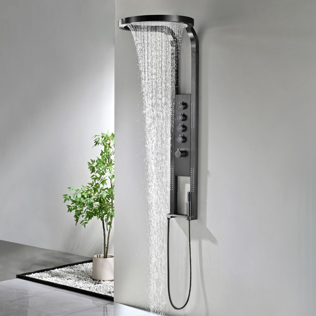 BD - Moya-Future Thermostatisch douchepaneel 1440x220/520mm Gunmetal