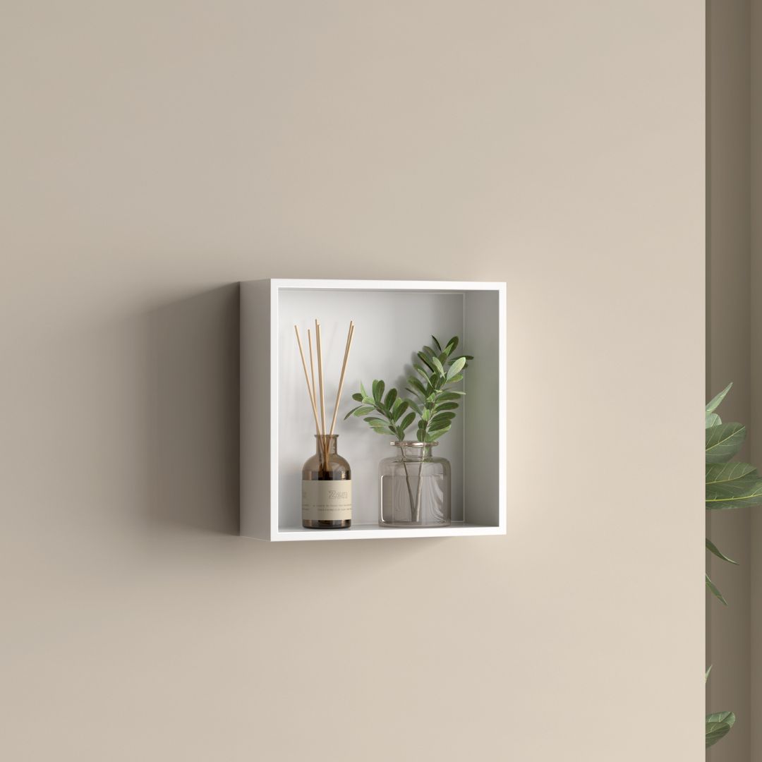 BD - White Logy opbouwnis 30x30x8cm Mat-wit