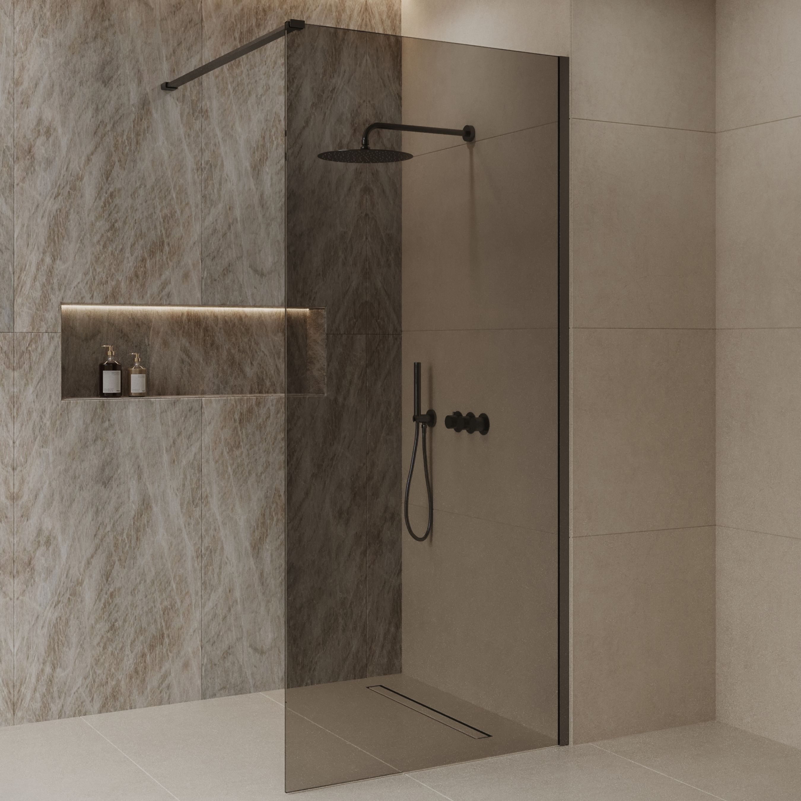 BD - Dalis -800-Moya-Mocha' inloopdouche NANO 8mm glas