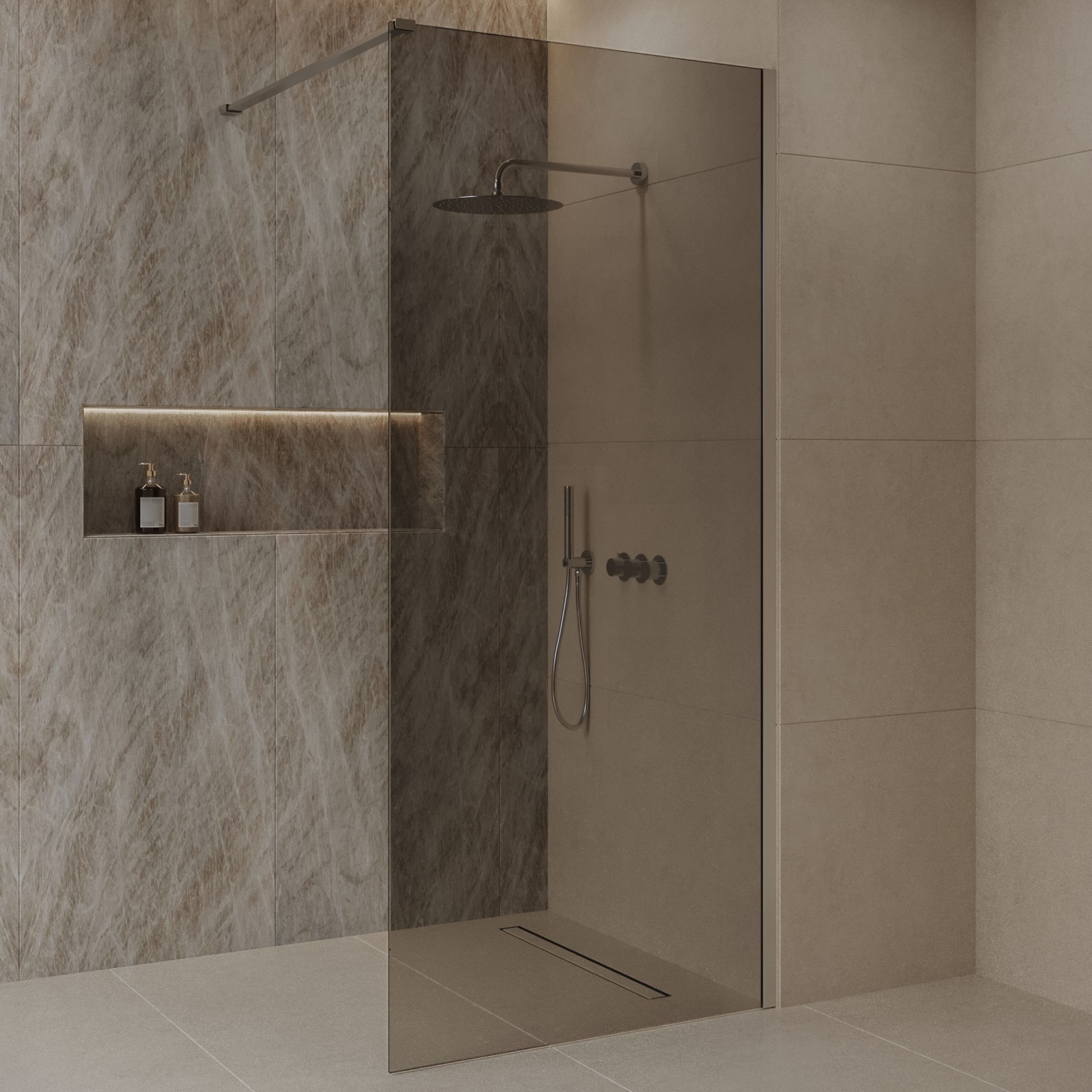 BD - Dalis -900-Ore-Mocha' inloopdouche NANO 8mm glas