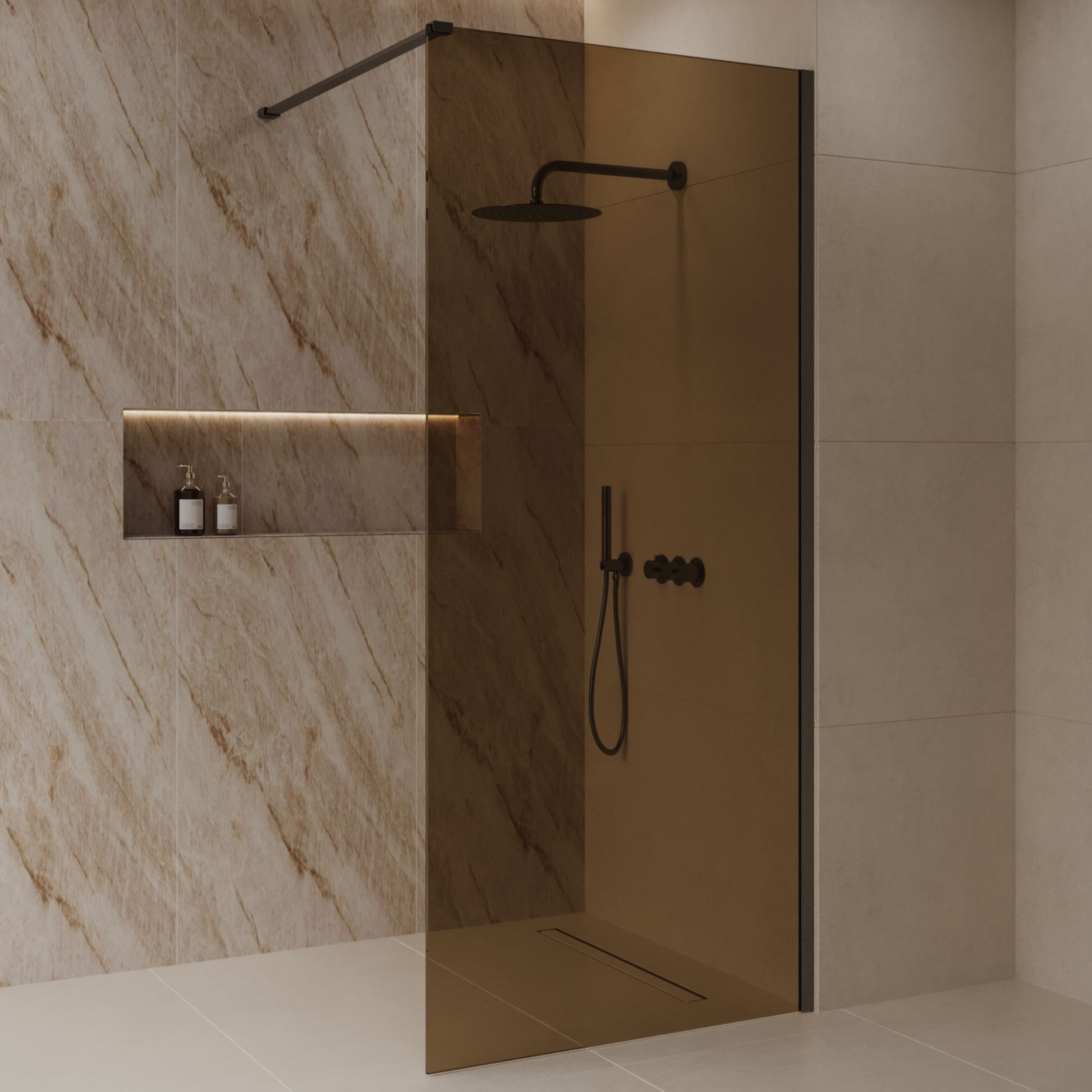 BD - Dalis -800-Moya-Amber' inloopdouche NANO 8mm glas